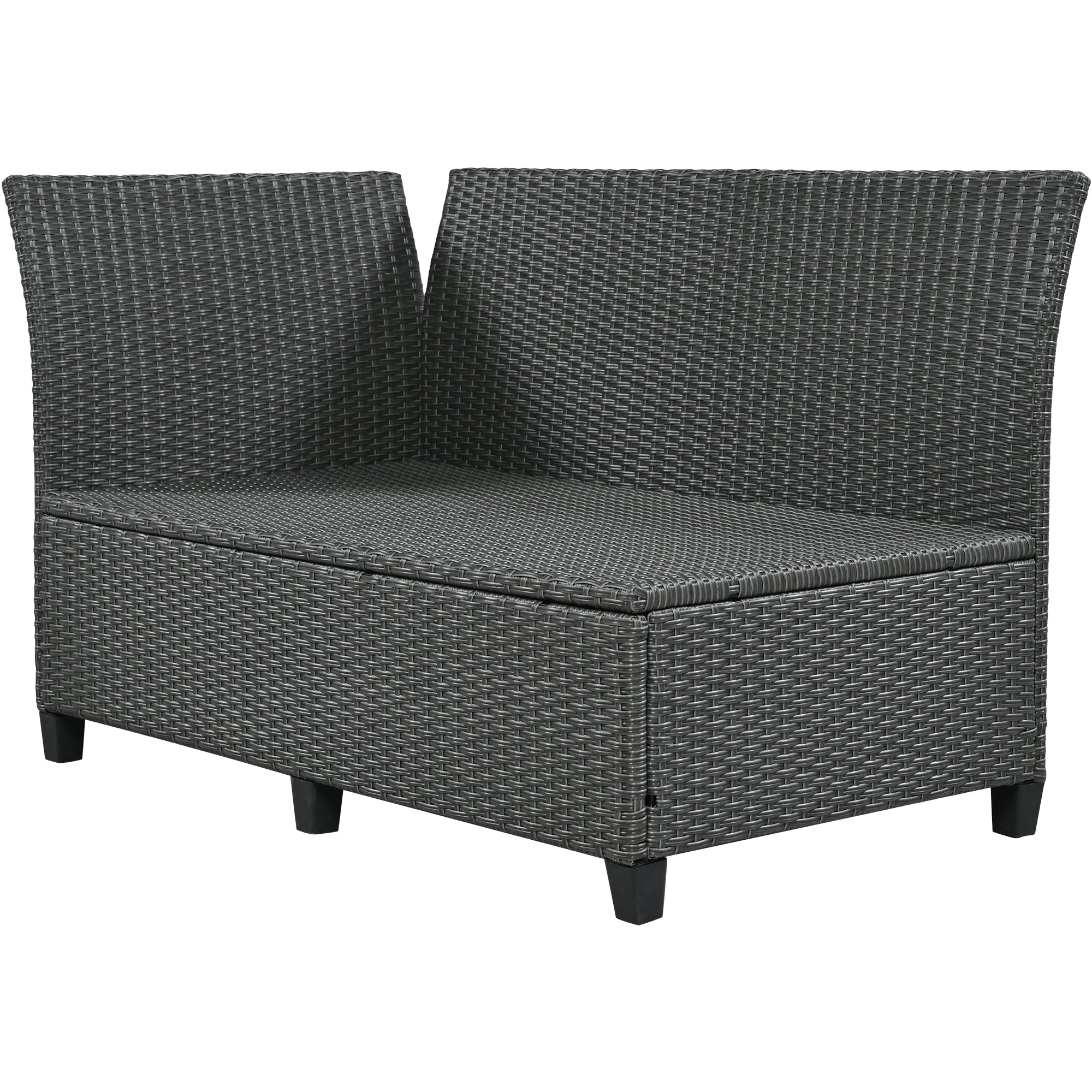 5-Piece Outdoor Wicker Patio Sectional with 2 Extendable Side Tables, Dining Table and Washable Covers