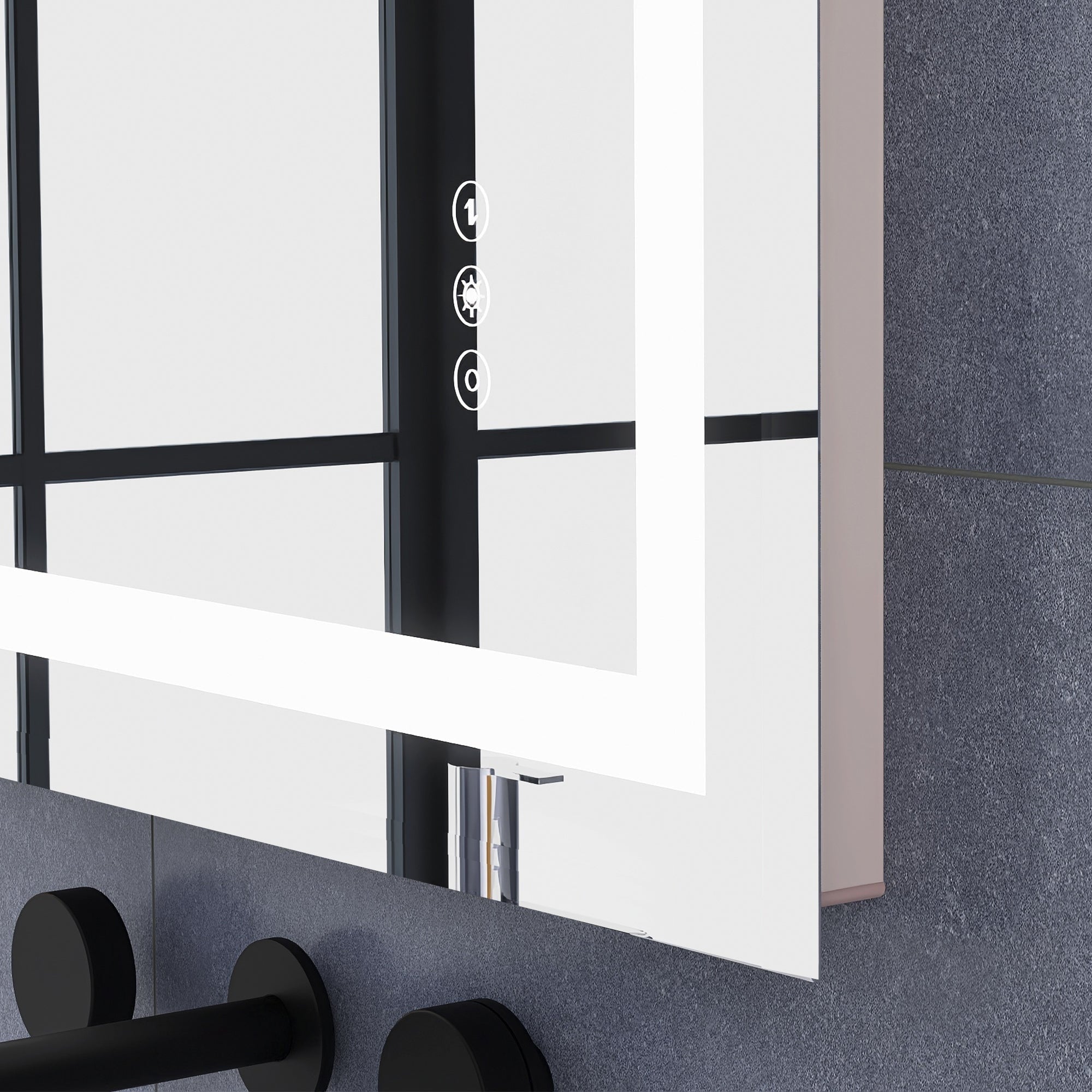 2436 Rectangular Frameless Anti-Fog Wall Mounted Dimmable LED Bathroom Vanity Mirror
