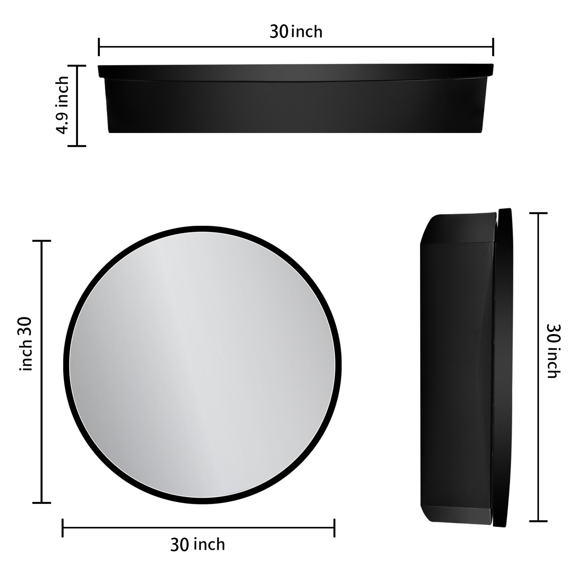 2424 Round Surface Mount Medicine Cabinet with Mirror and Shelves
