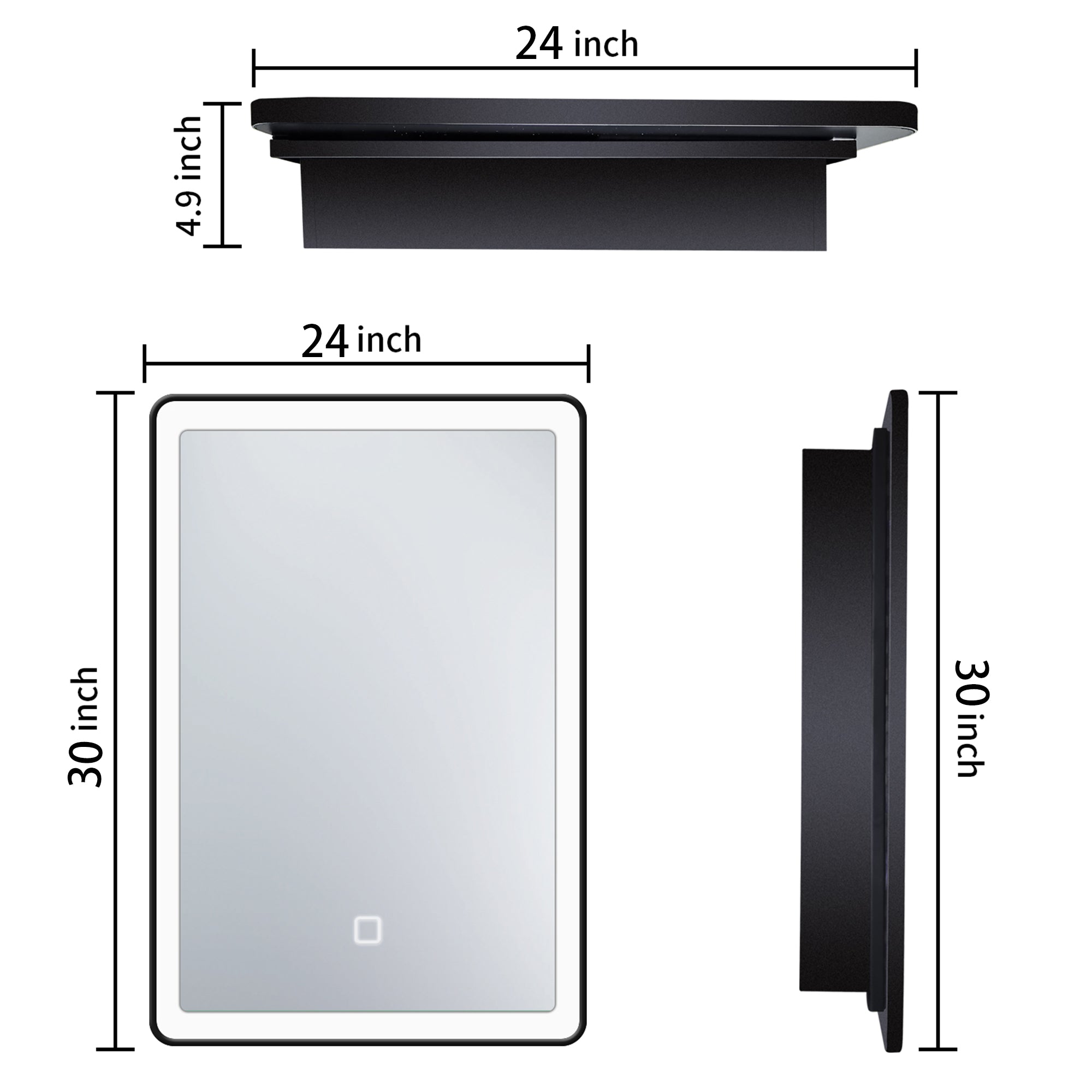 2028 Aluminum Surface Mounted LED Medicine Cabinet with Doors and Shelves