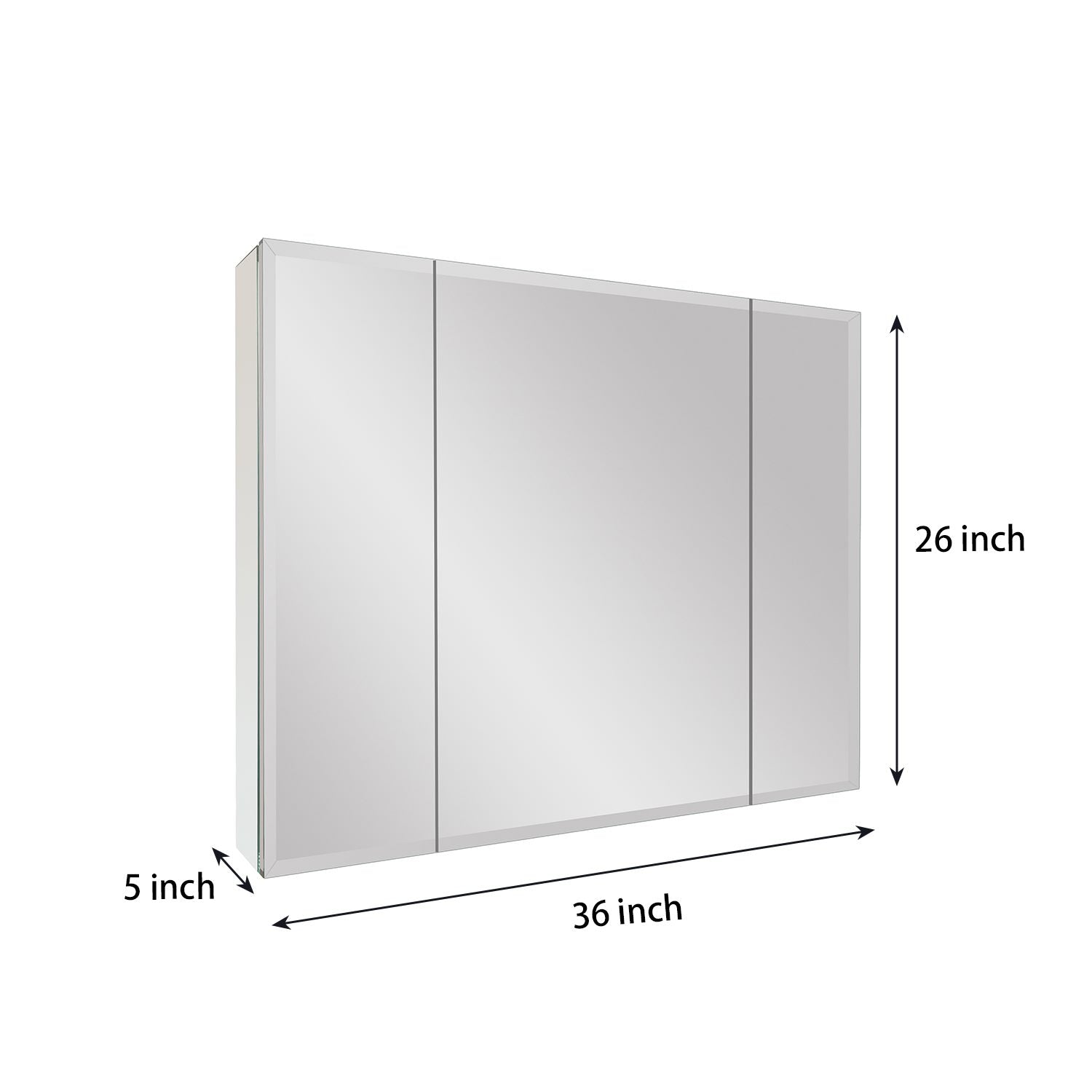 36''x26''Rectangular Aluminum Recessed Mount /Surface Mount Medicine Cabinet with Mirror
