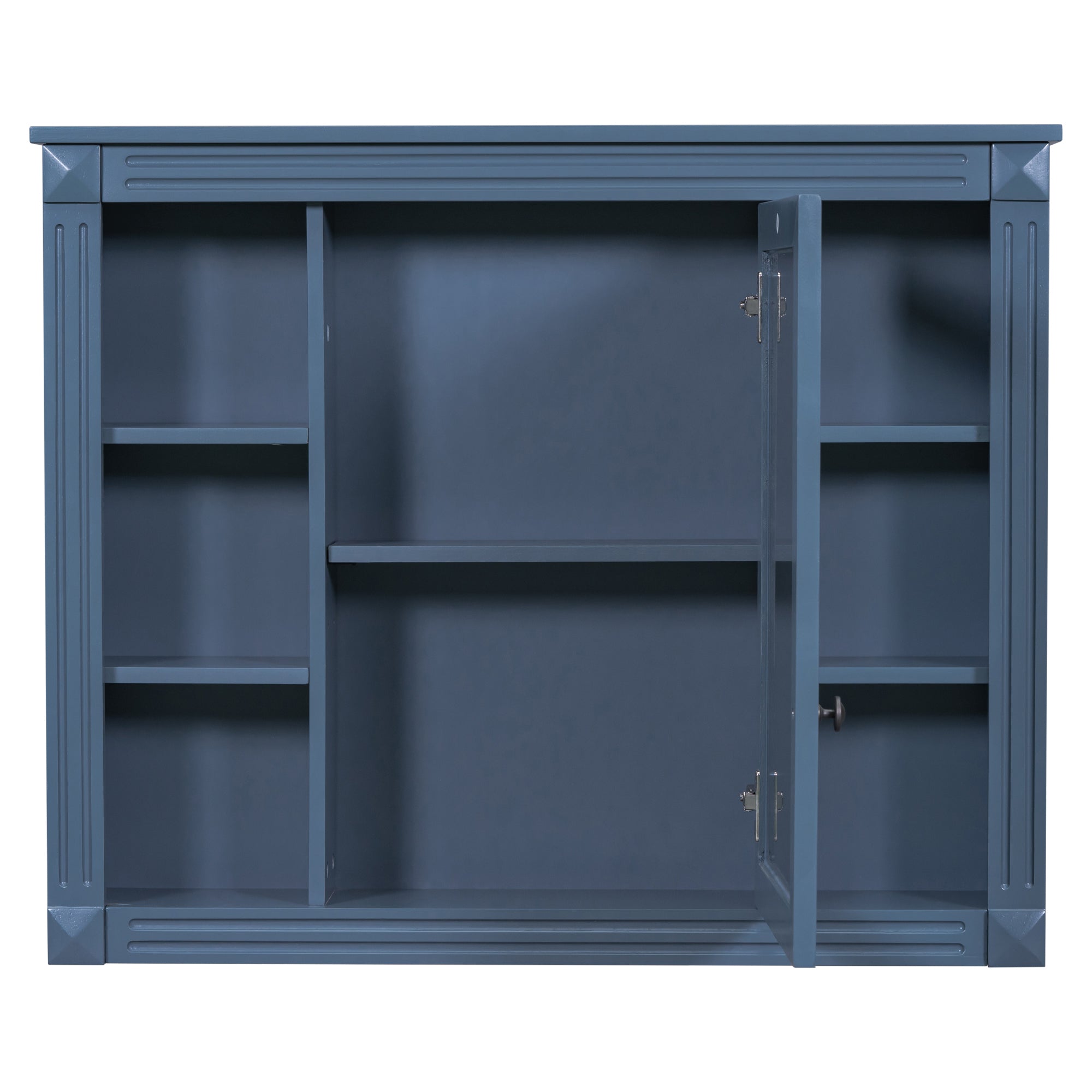 35"   Manufactured Wood Surface Mount Medicine Cabinet with Mirror and Open Shelves