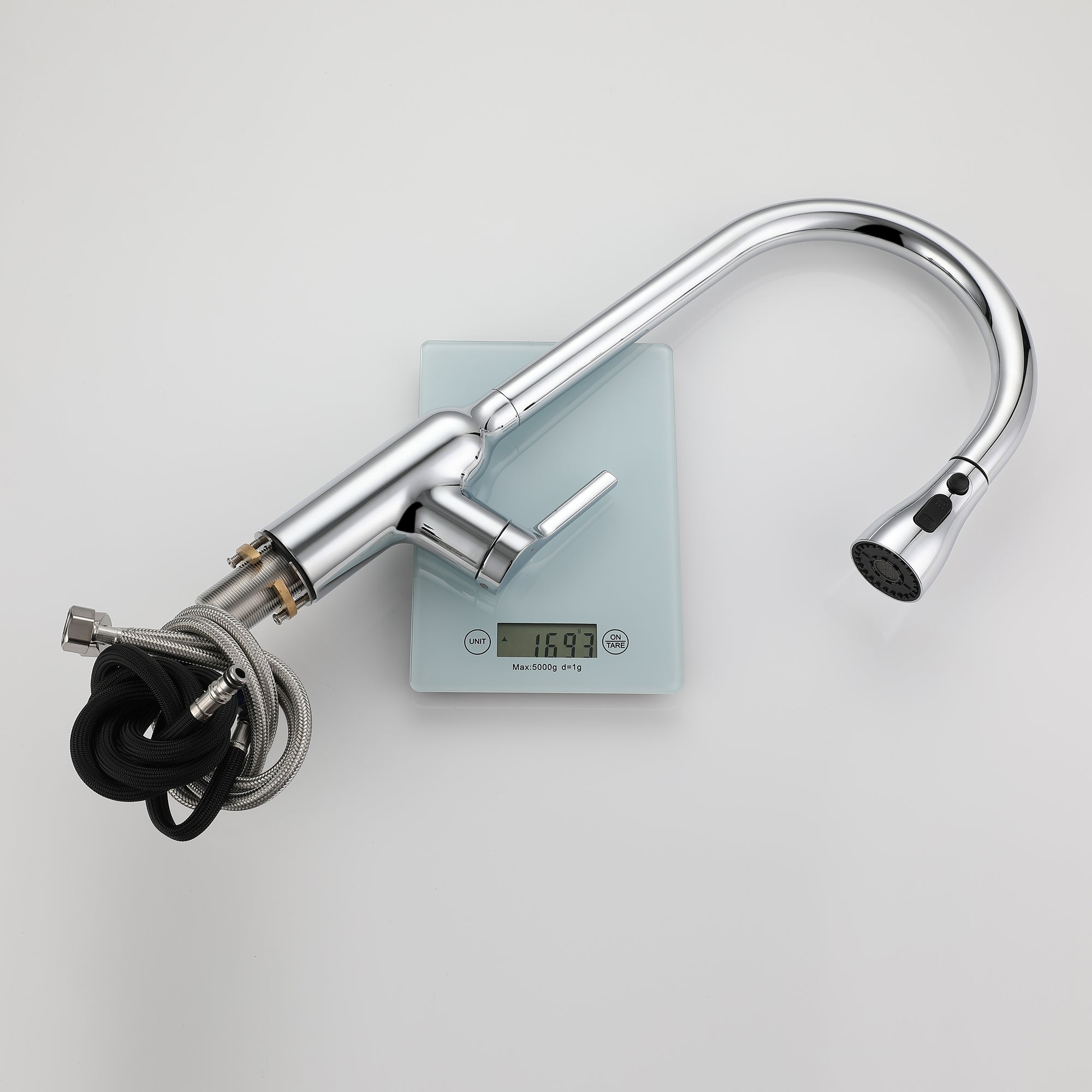 Single Handle Deck Mounted High Arc Pull Down Brass Kitchen Faucet(606)