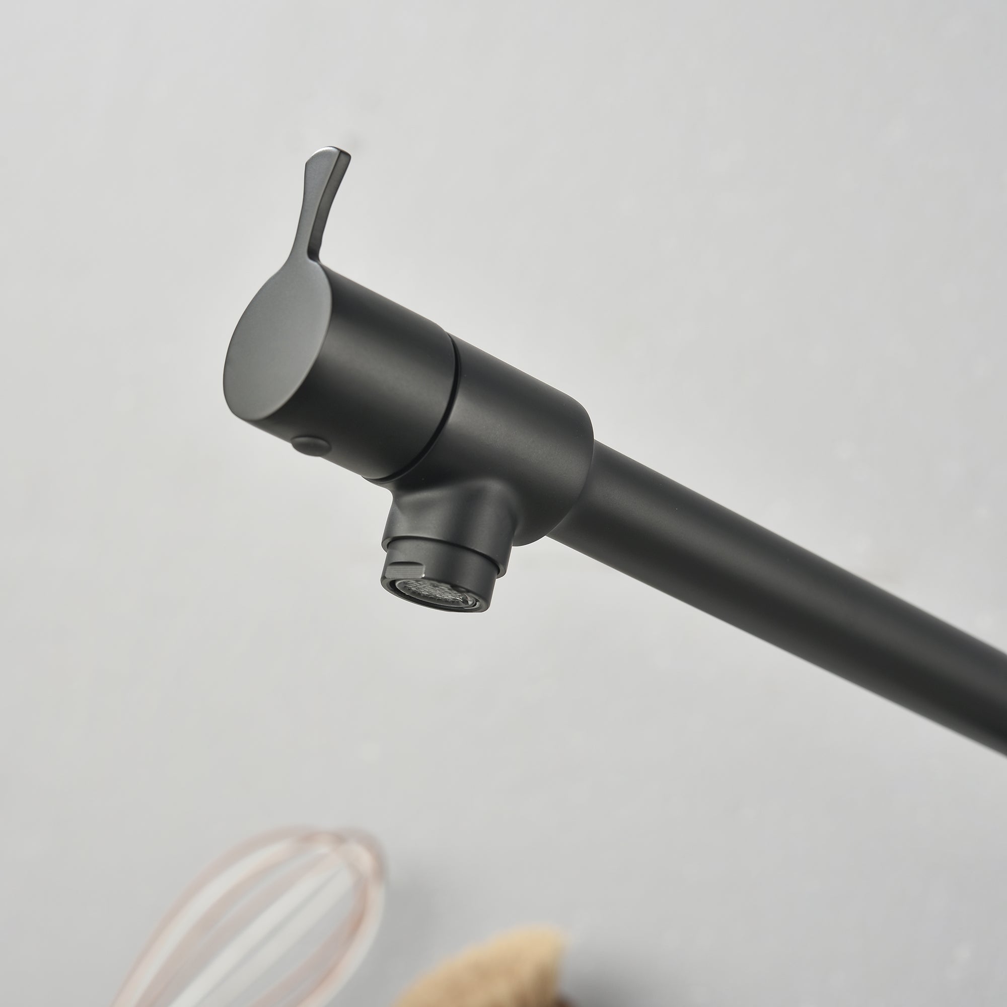 Single Handle Wall Mounted Pull Out Stainless Steel Kitchen Faucet