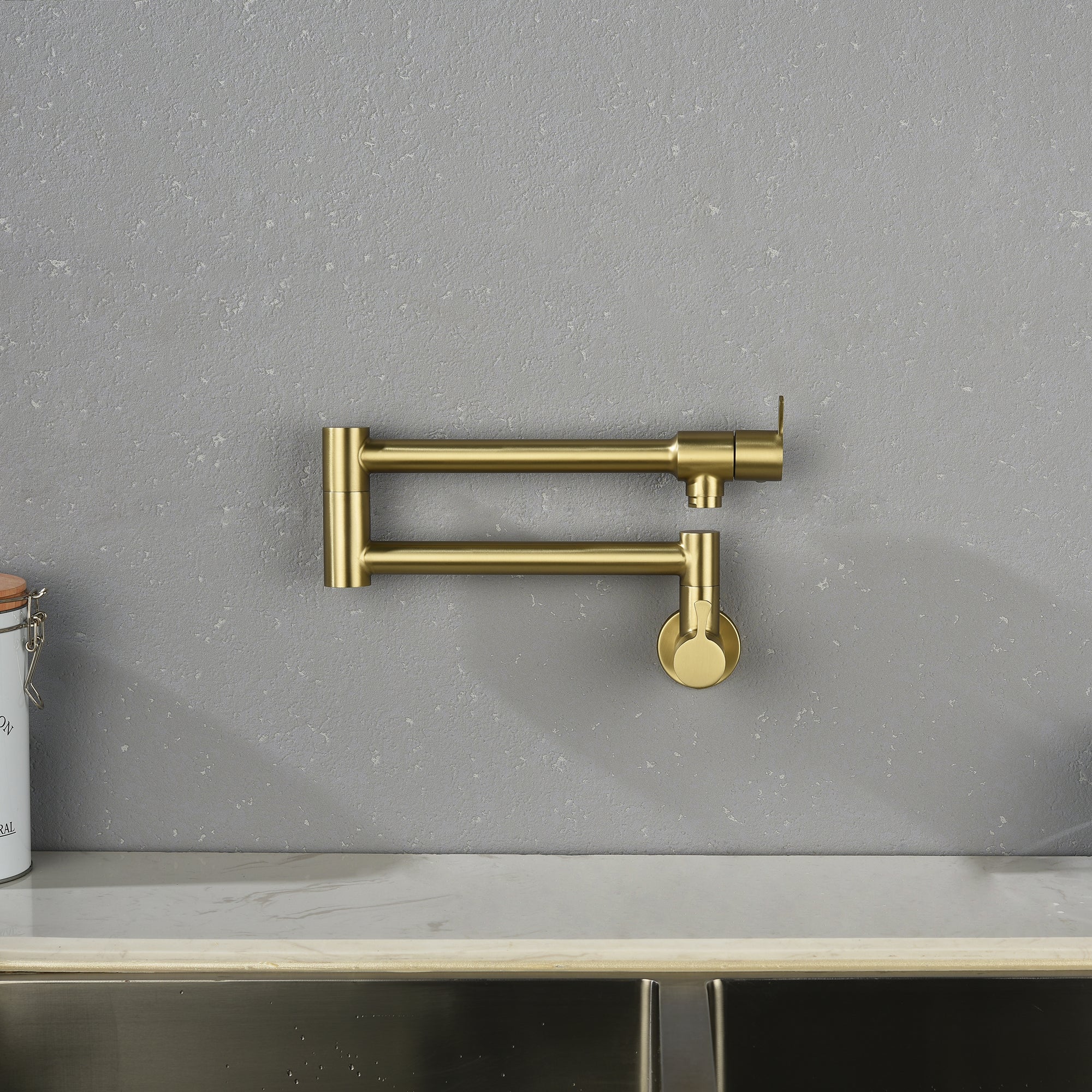 Single Handle Wall Mounted Pull Out Stainless Steel Kitchen Faucet