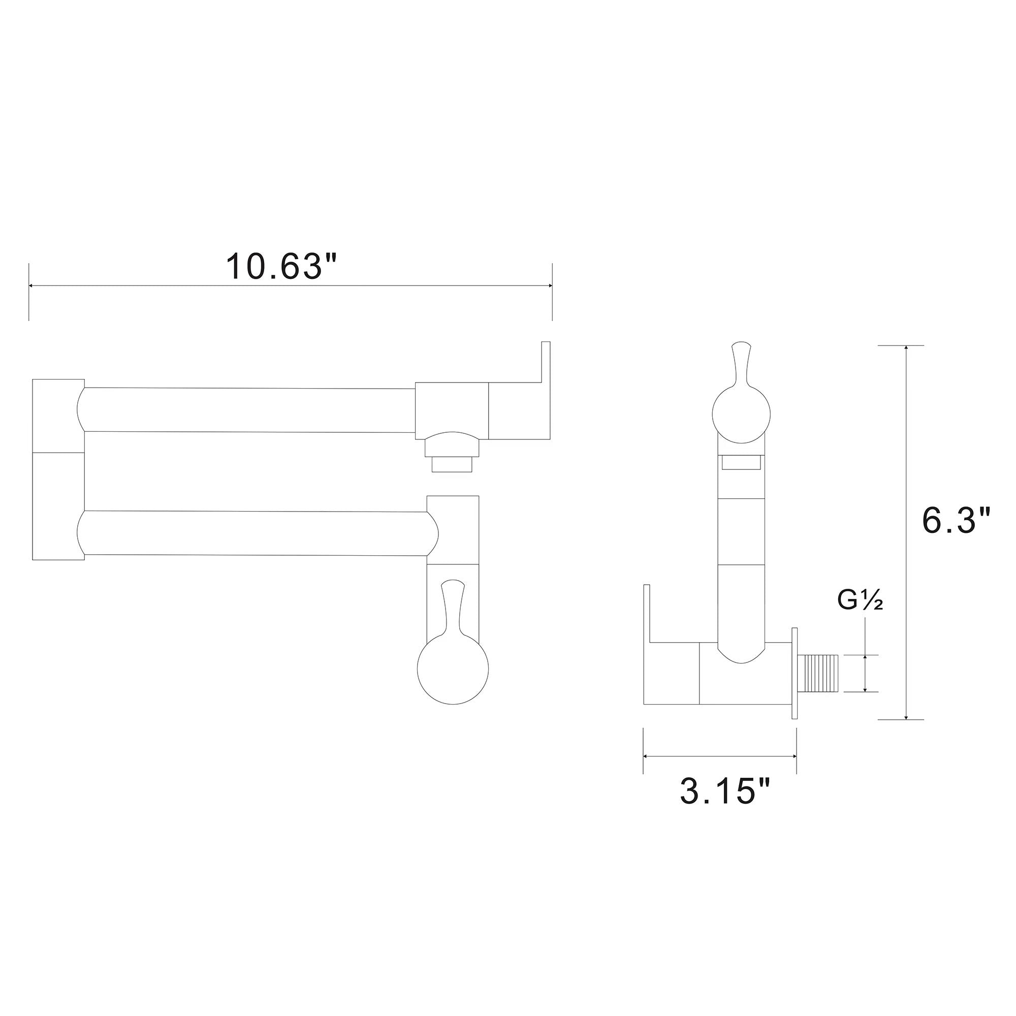 Single Handle Wall Mounted Pull Out Stainless Steel Kitchen Faucet