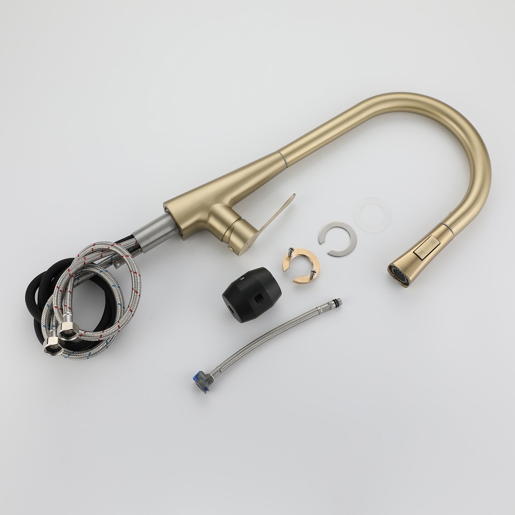 Single Handle Deck Mounted High Arc Pull Down Brass Kitchen Faucet(610)