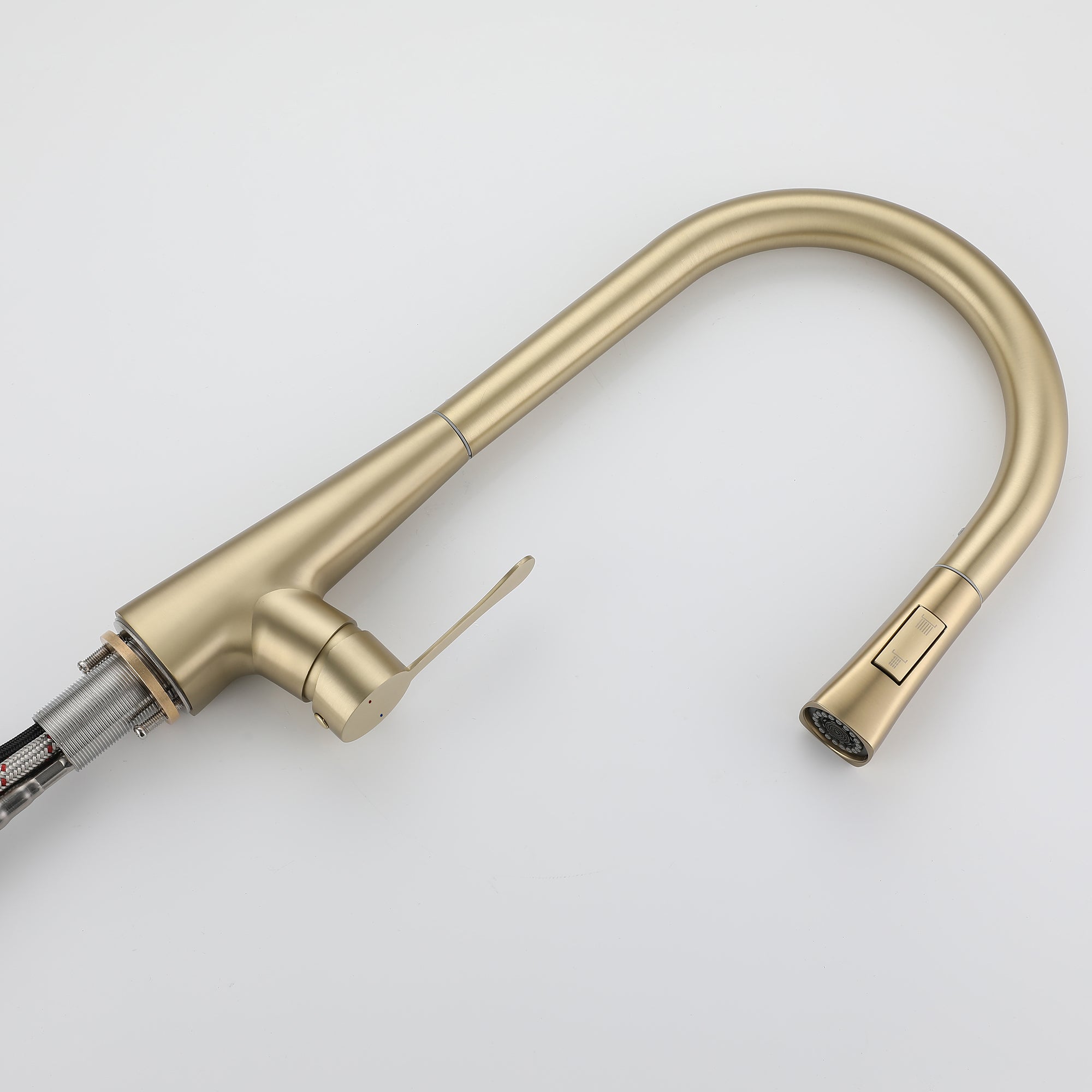 Single Handle Deck Mounted High Arc Pull Down Brass Kitchen Faucet(610)