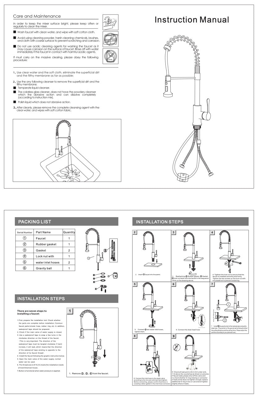 Single Handle Deck Mounted High Arc Spring Neck Brass Kitchen Faucet(613)