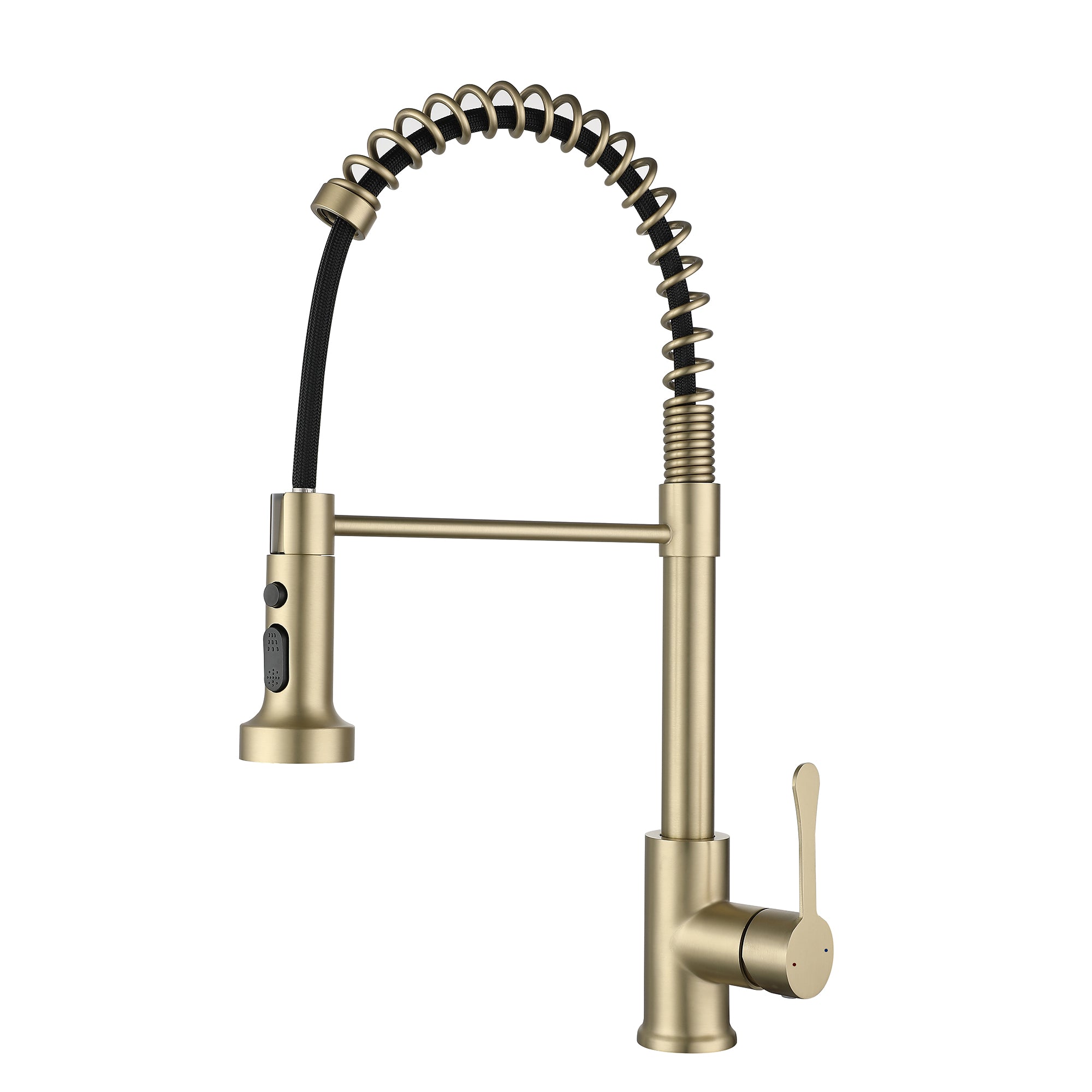 Single Handle Deck Mounted High Arc Spring Neck Brass Kitchen Faucet(613)