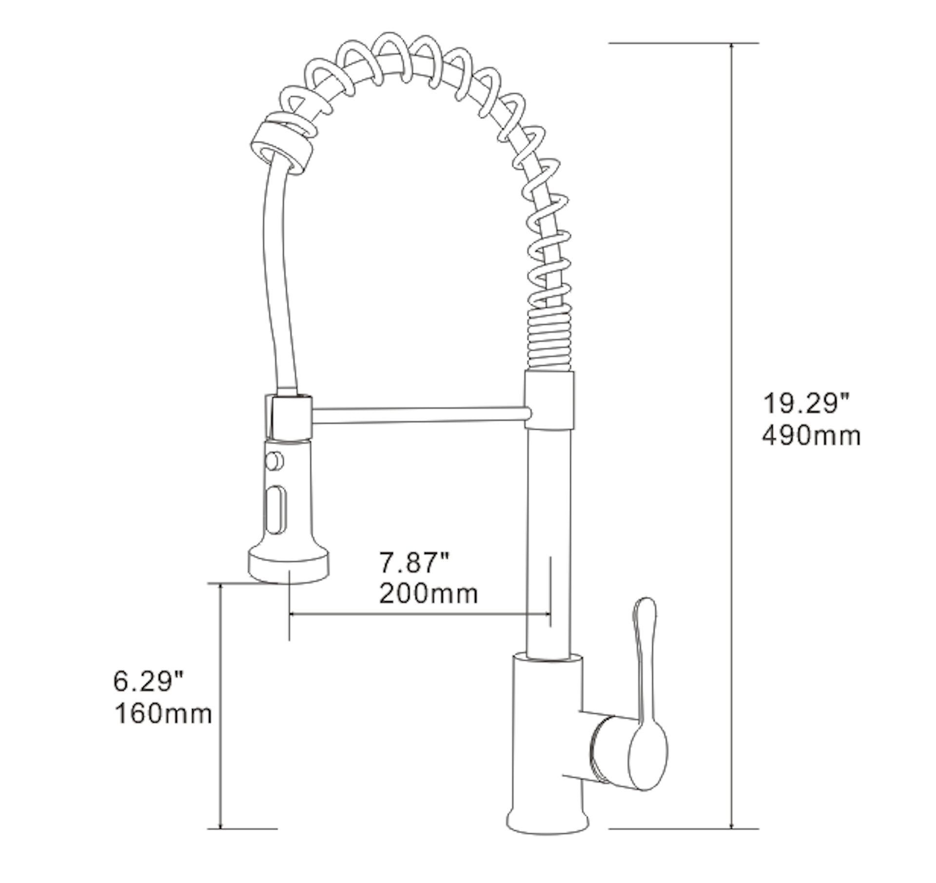Single Handle Deck Mounted High Arc Spring Neck Brass Kitchen Faucet(613)