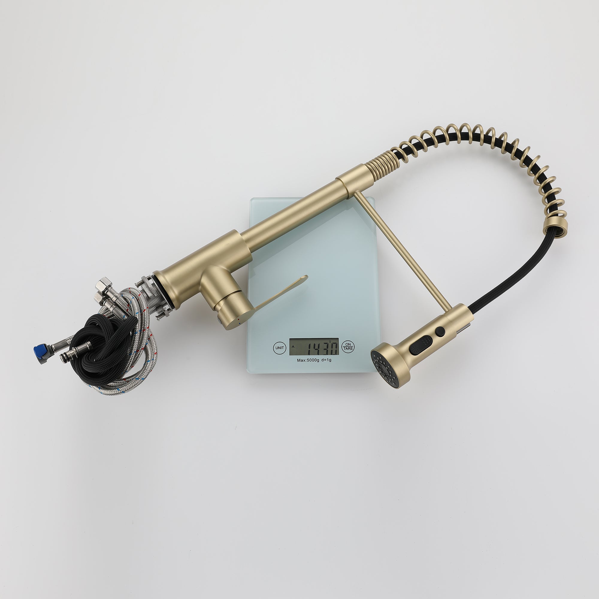 Single Handle Deck Mounted High Arc Spring Neck Brass Kitchen Faucet(613)