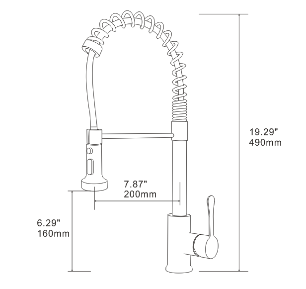 Single Handle Deck Mounted High Arc Spring Neck Brass Kitchen Faucet(613)