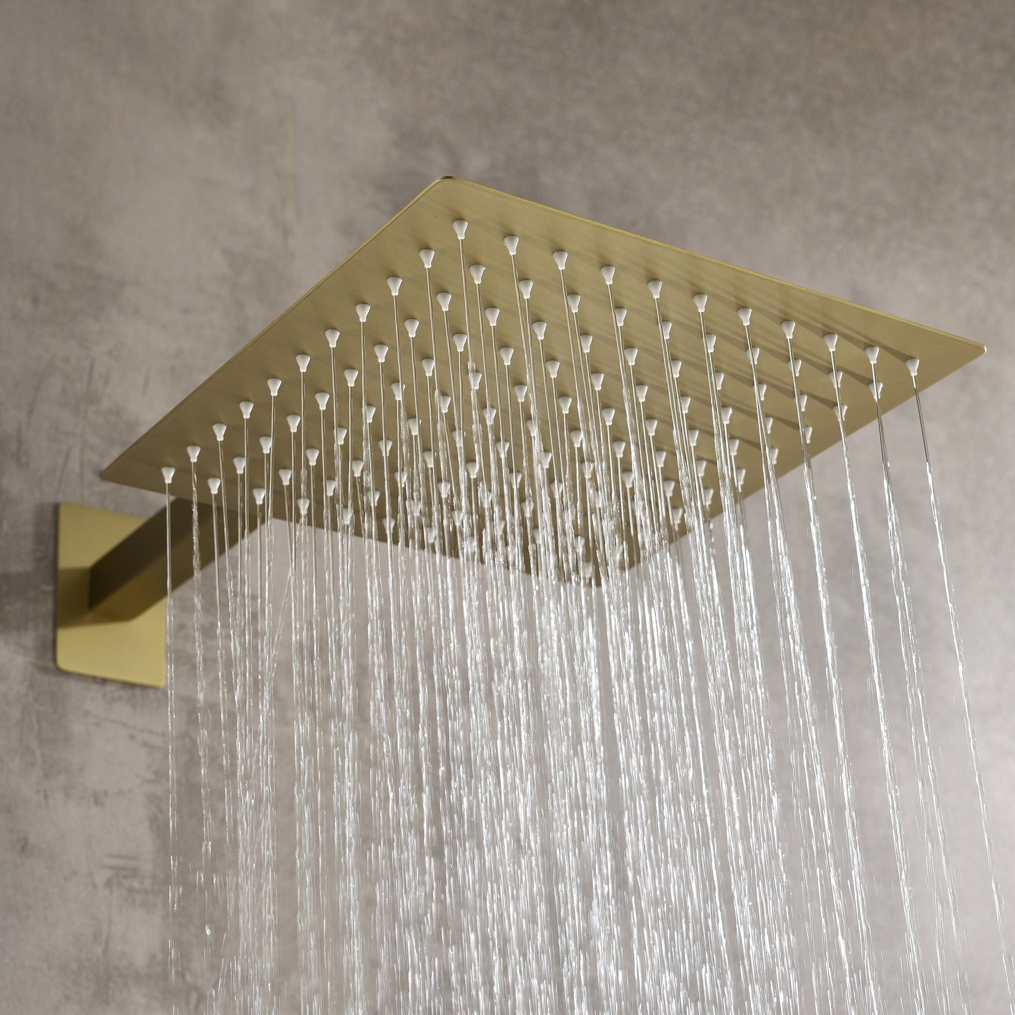 Wall-Mounted Square Shower System Handheld Shower in Matte Black