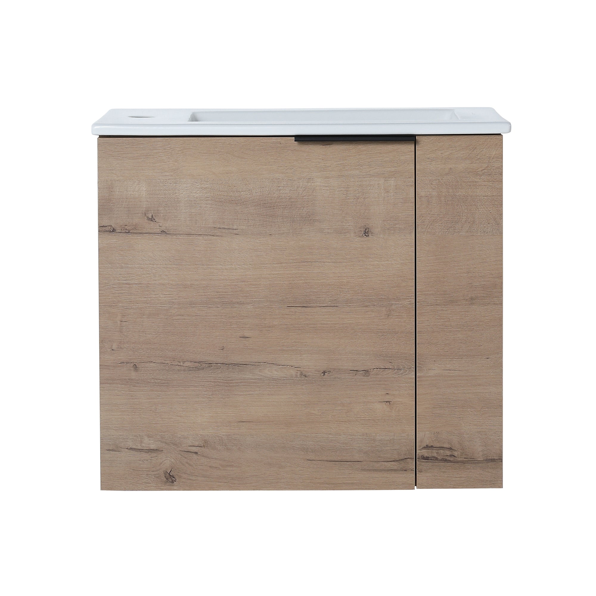 22 inch Plywood Wall-Mounted Bathroom Vanity Set with Integrated Ceramic Sink