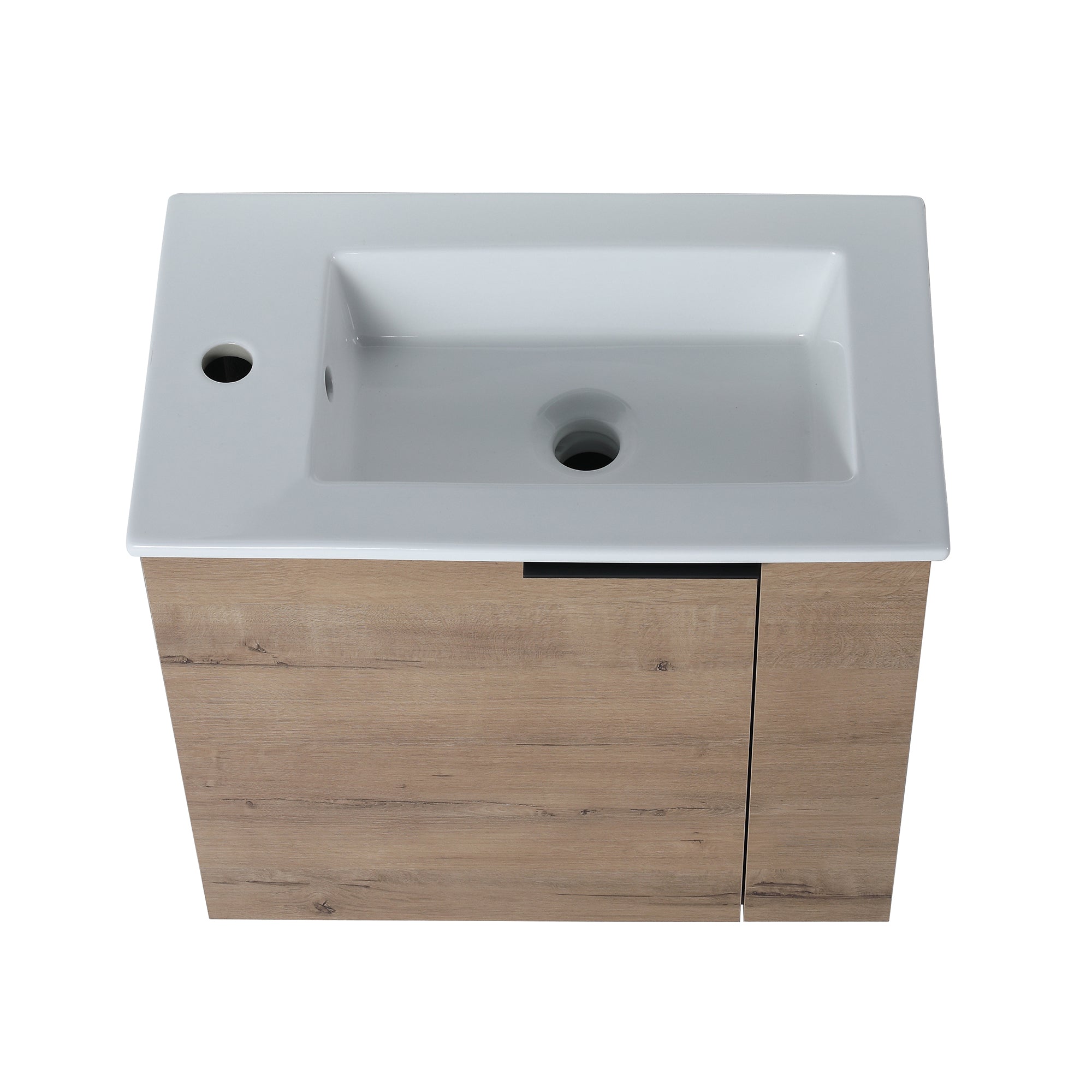 22 inch Plywood Wall-Mounted Bathroom Vanity Set with Integrated Ceramic Sink
