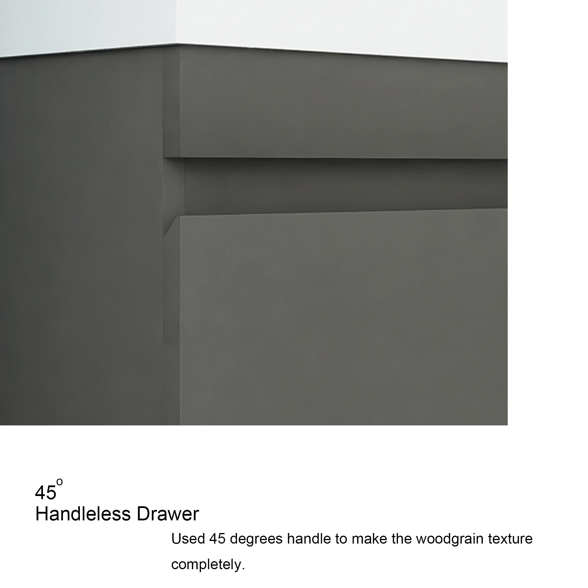 18 in. W x 10 in. D x 25 in. H Single Sink Narrow Floating Bath Vanity in Gray with White Solid Surface Top