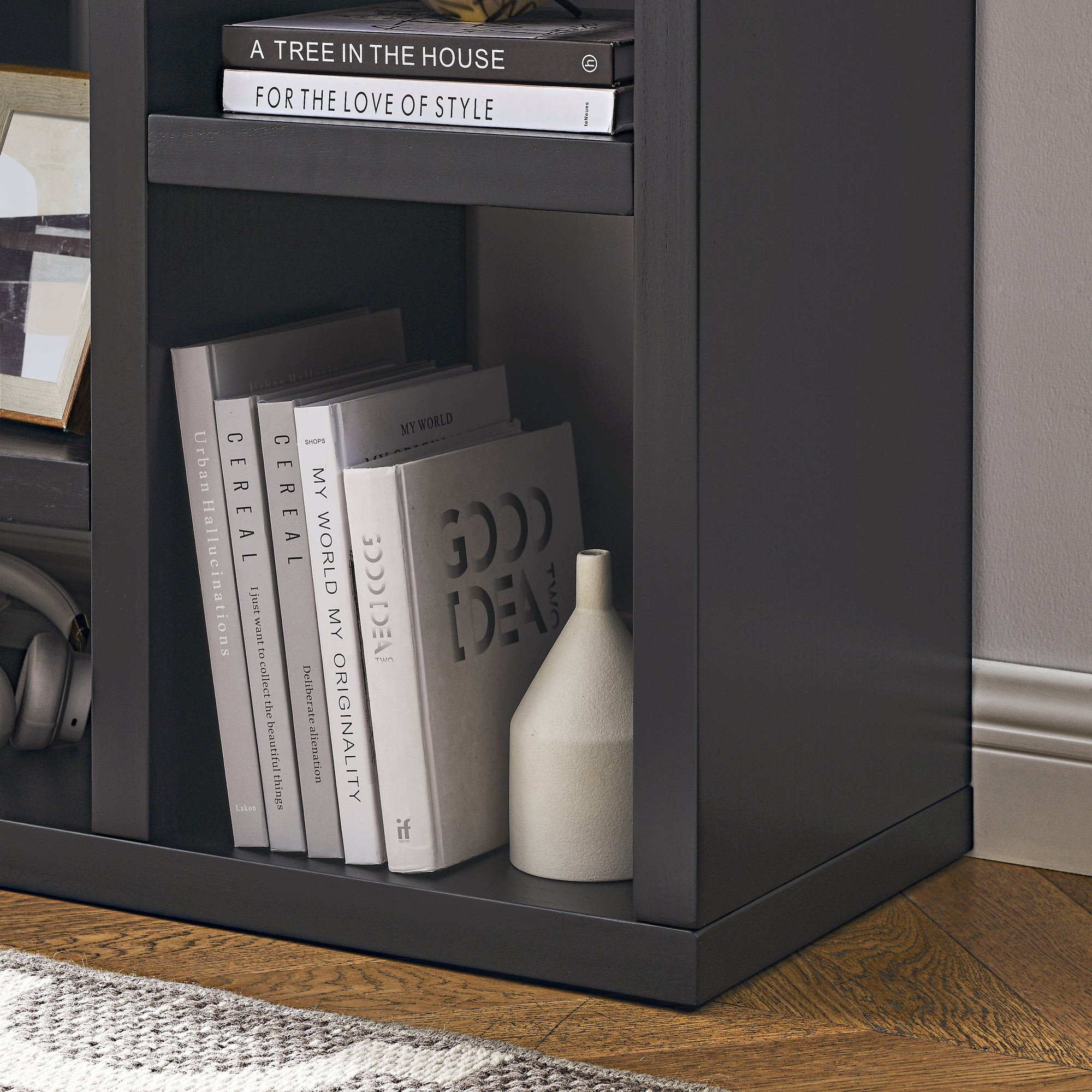 43 Inches Freestanding Open Wooden Open Shelf Storage Bookcase