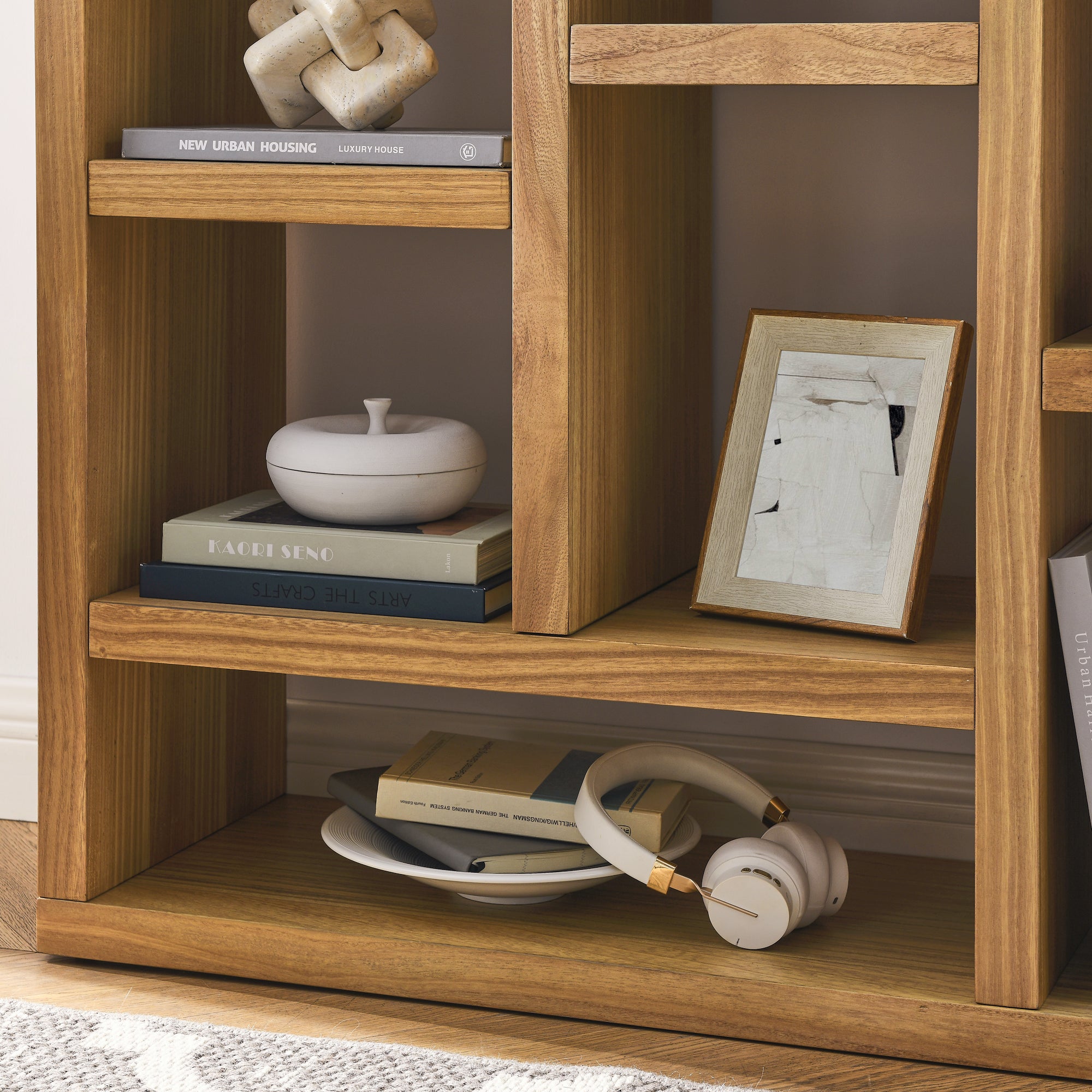 43 Inches Freestanding Open Wooden Open Shelf Storage Bookcase