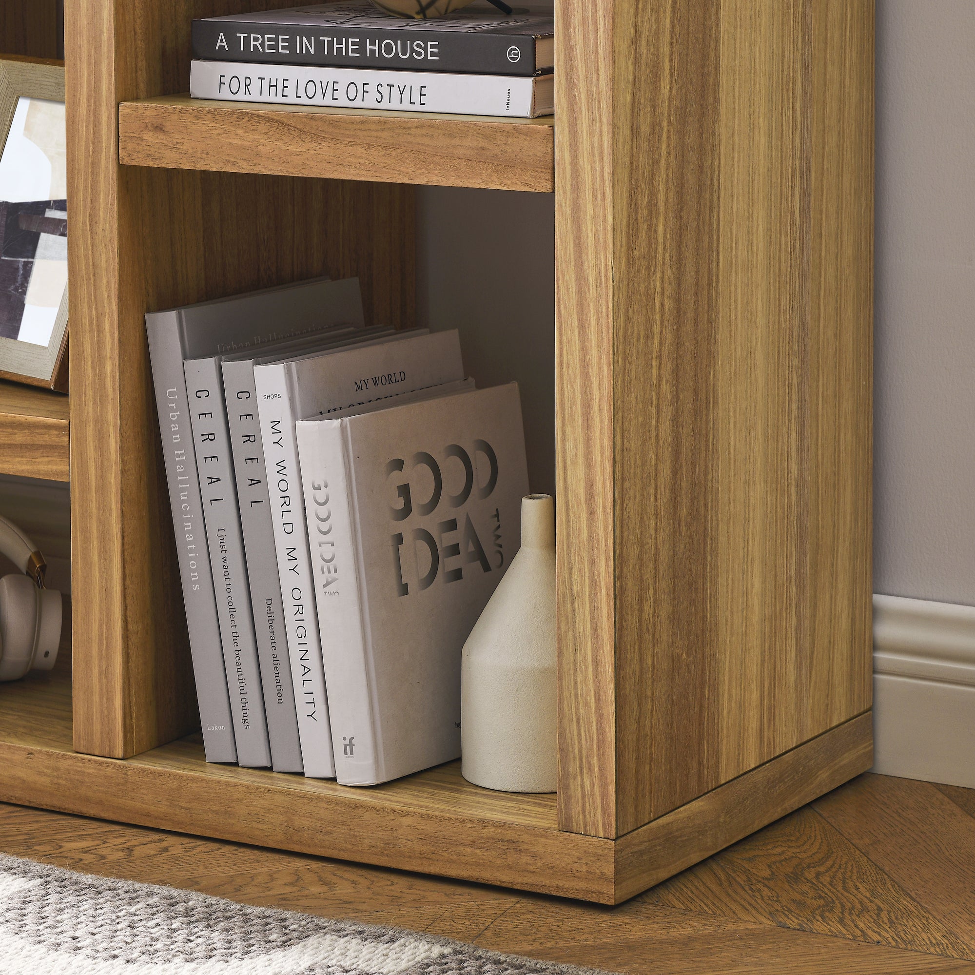 43 Inches Freestanding Open Wooden Open Shelf Storage Bookcase