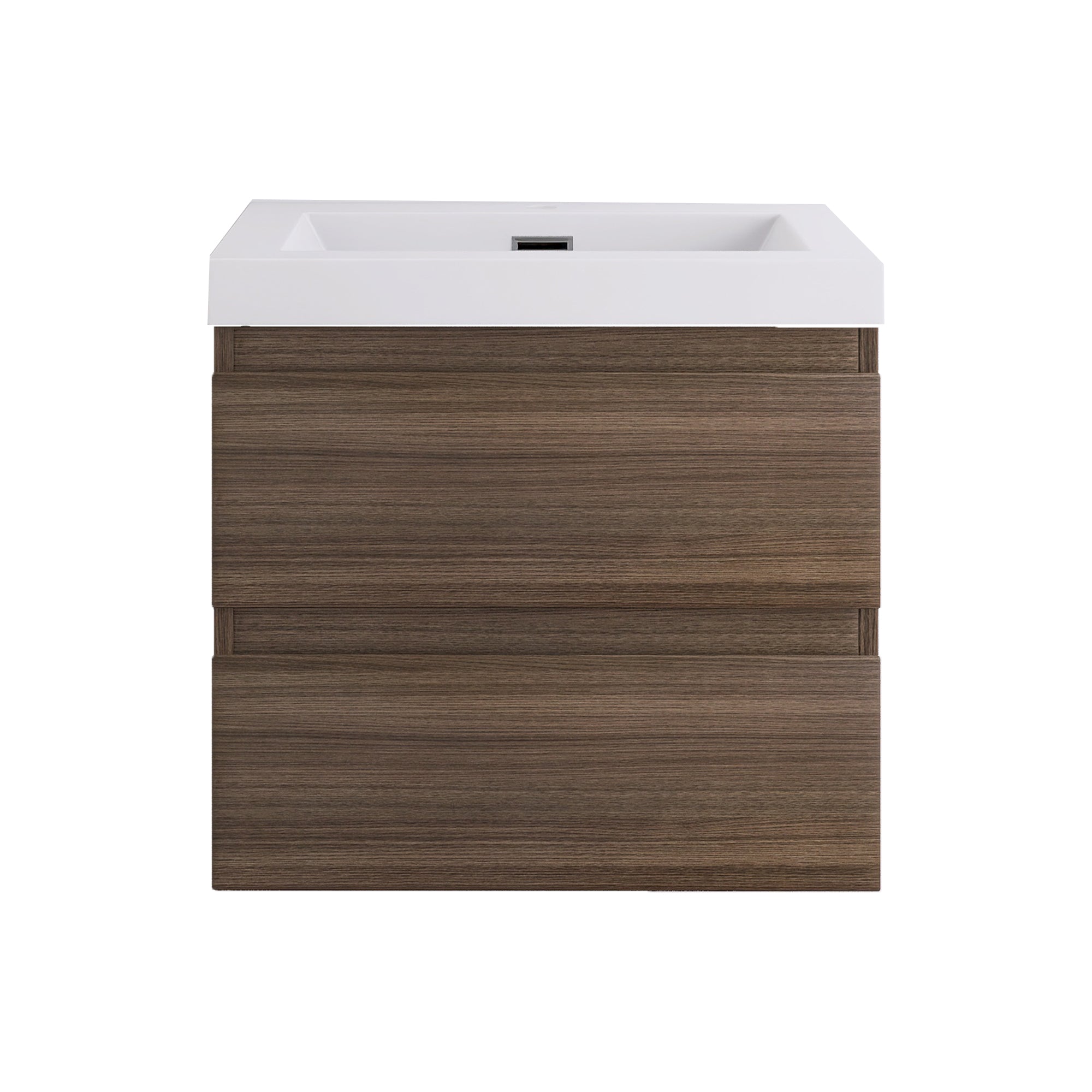 Wall-Mounted 2-drawer Bathroom Vanity Set with Integrated Resin Sink