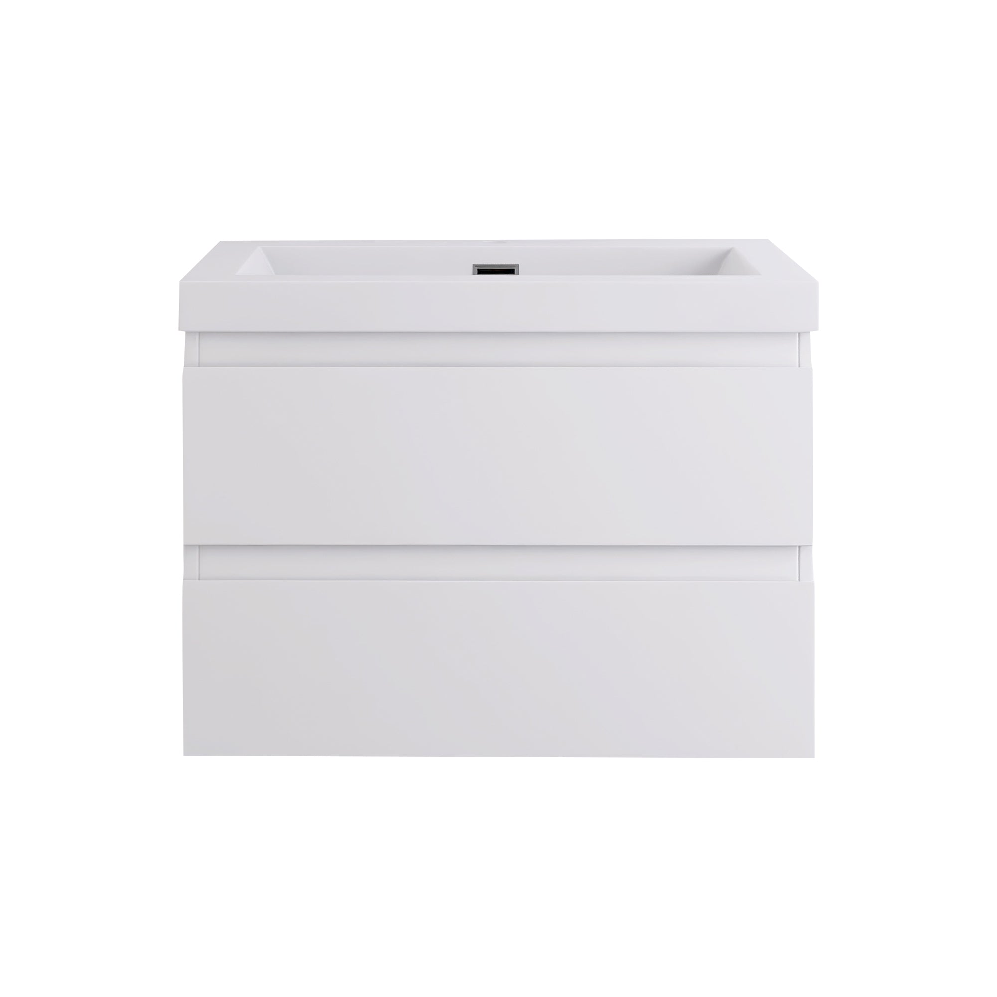 Wall-Mounted 2-drawer Bathroom Vanity Set with Integrated Resin Sink