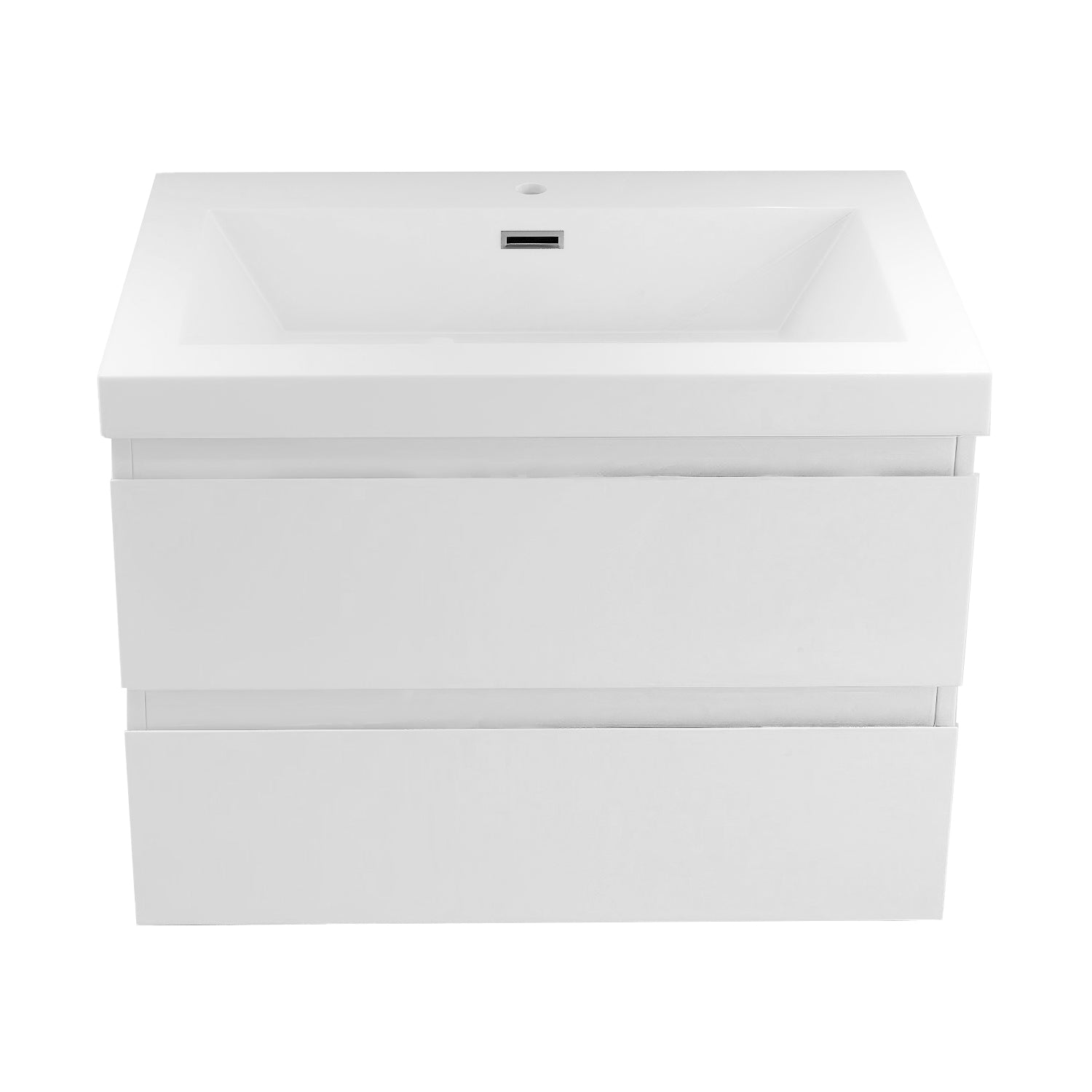 Wall-Mounted 2-drawer Bathroom Vanity Set with Integrated Resin Sink