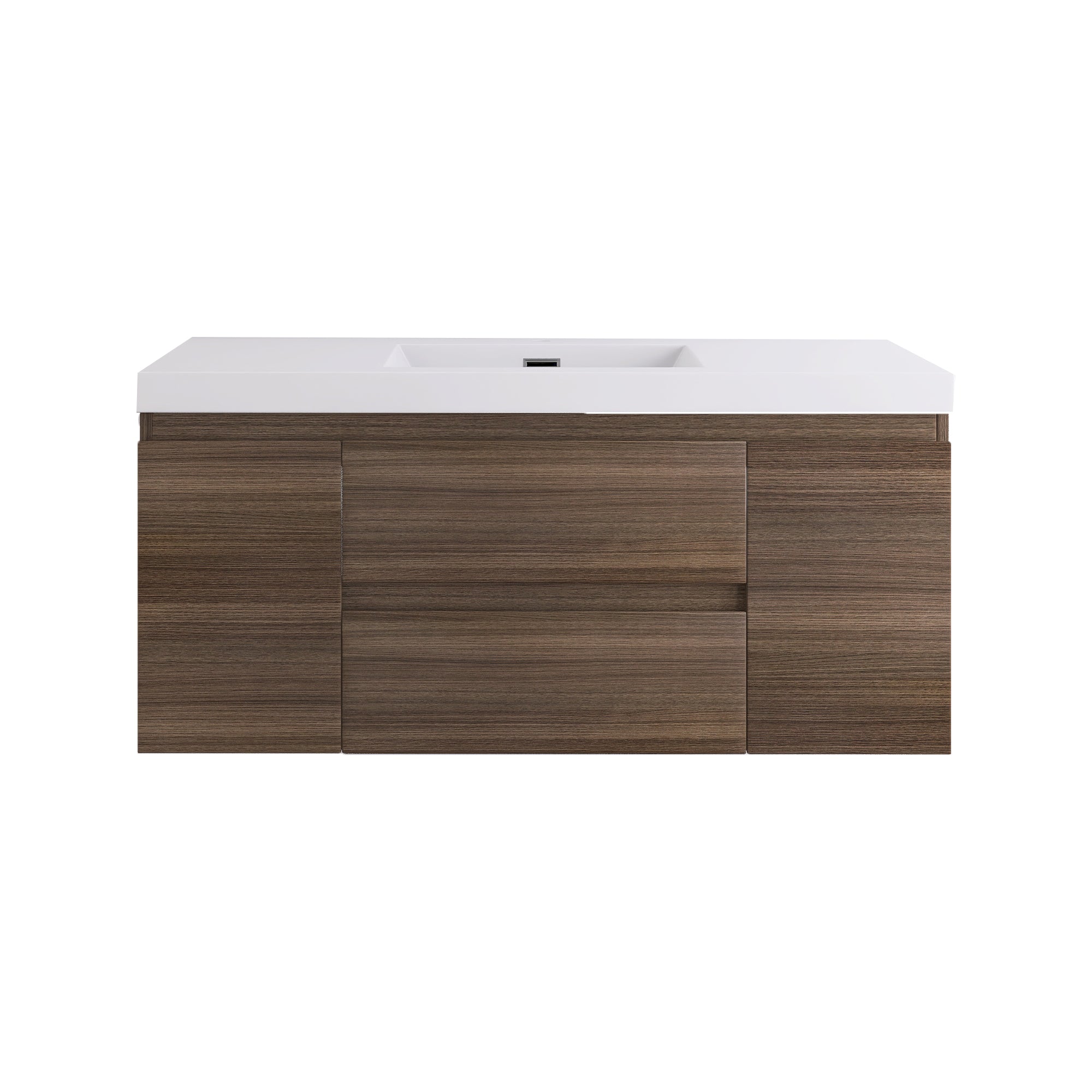 Wall-Mounted 2-drawer Bathroom Vanity Set with Integrated Resin Sink