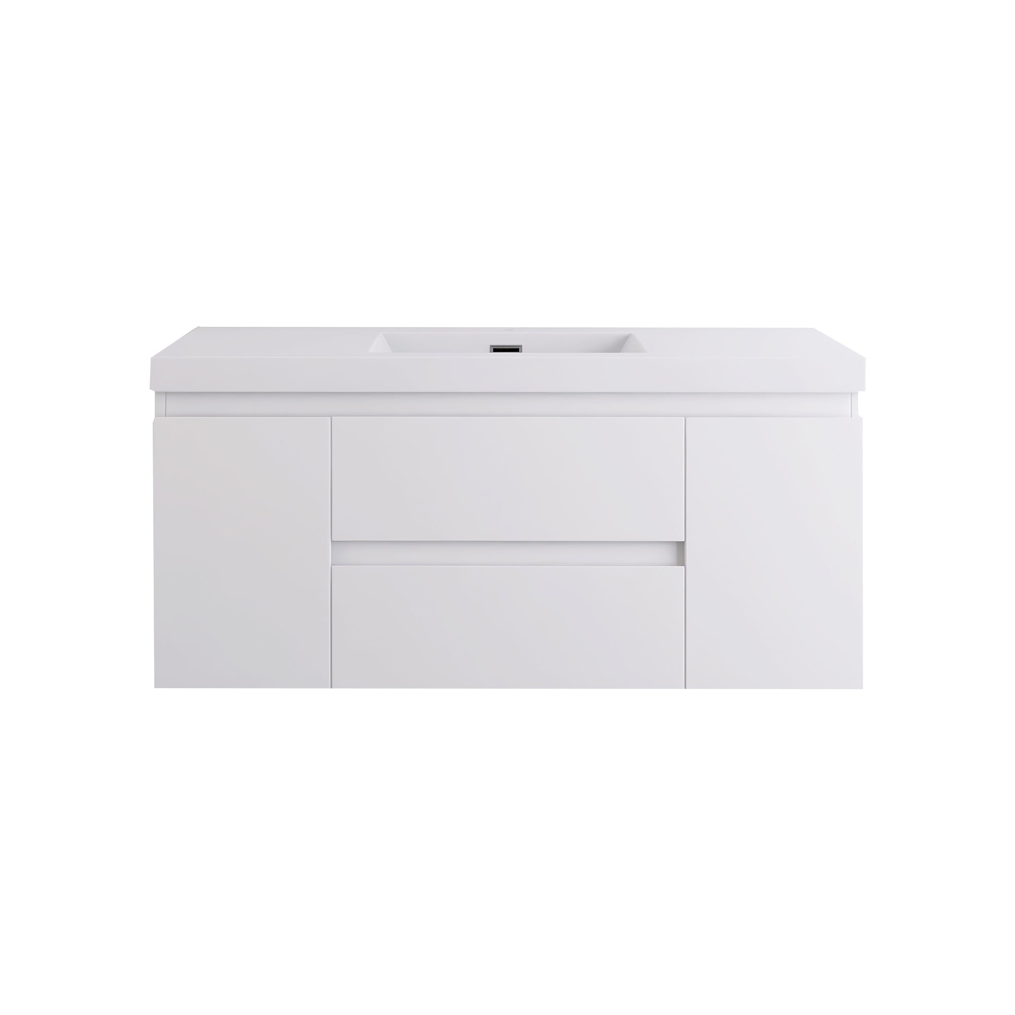 Wall-Mounted 2-drawer Bathroom Vanity Set with Integrated Resin Sink