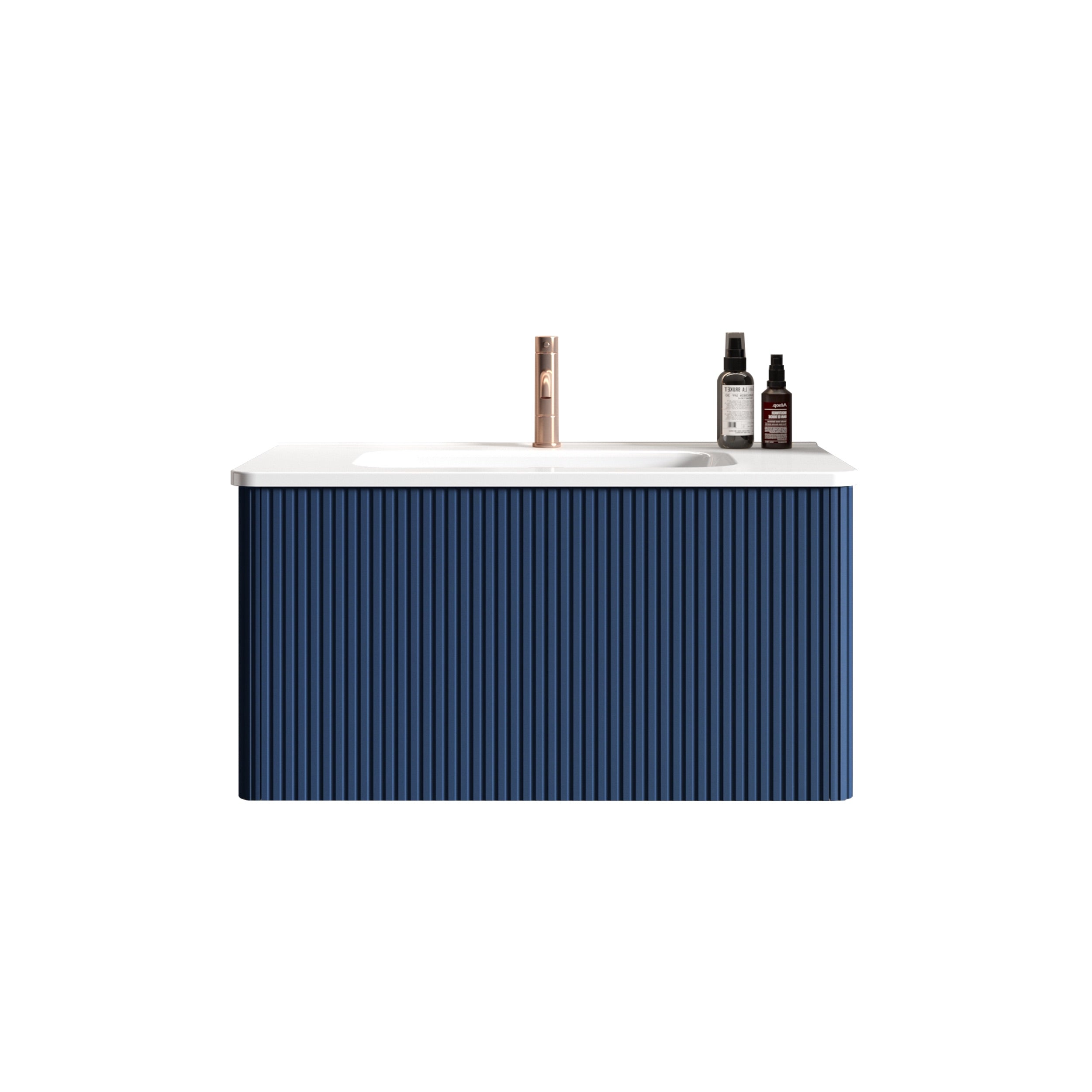 24 in./ 30 in./36 in. W Wall Mounted Bathroom Vanity with Integrated Ceramic Sink and Drawer