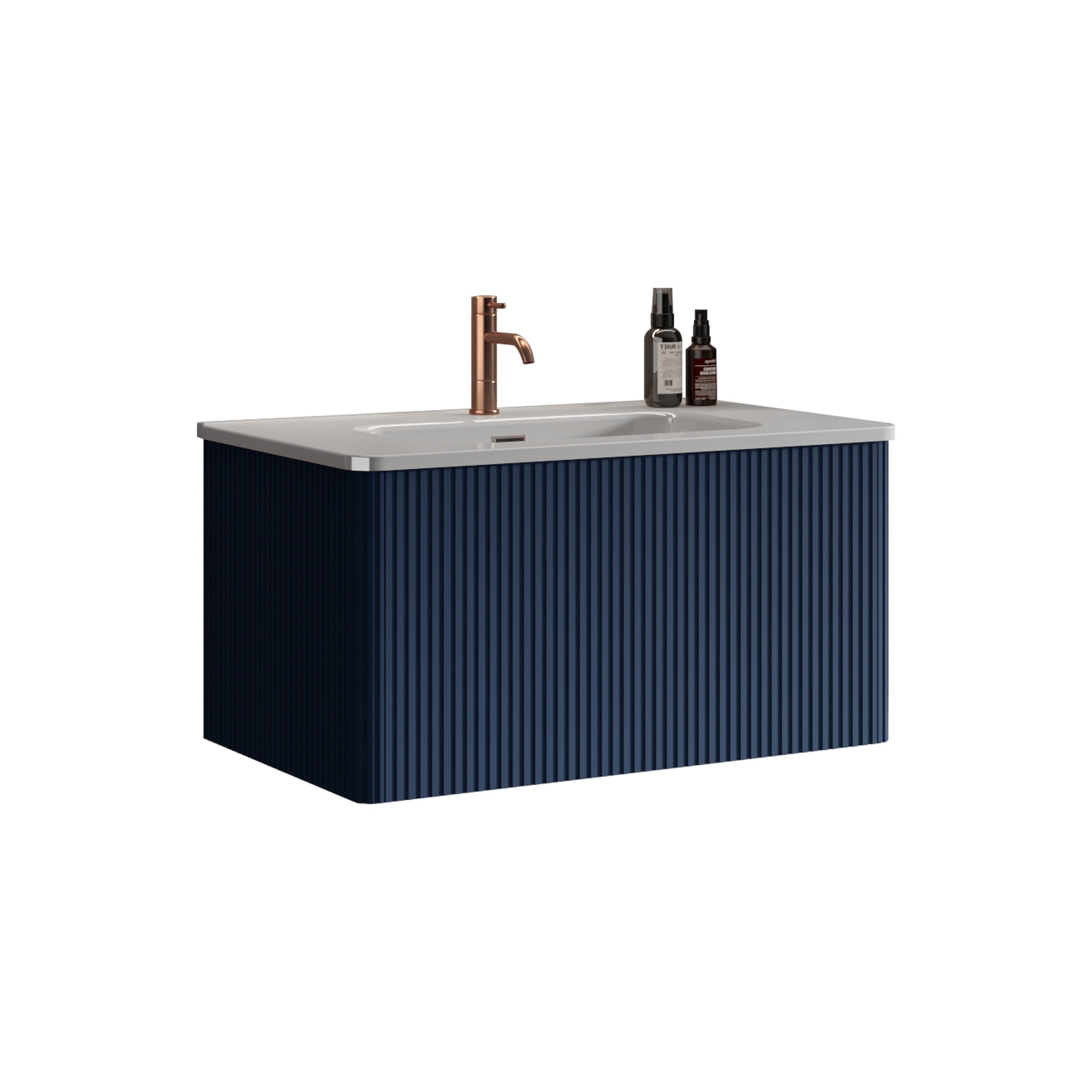 24 in./ 30 in./36 in. W Wall Mounted Bathroom Vanity with Integrated Ceramic Sink and Drawer