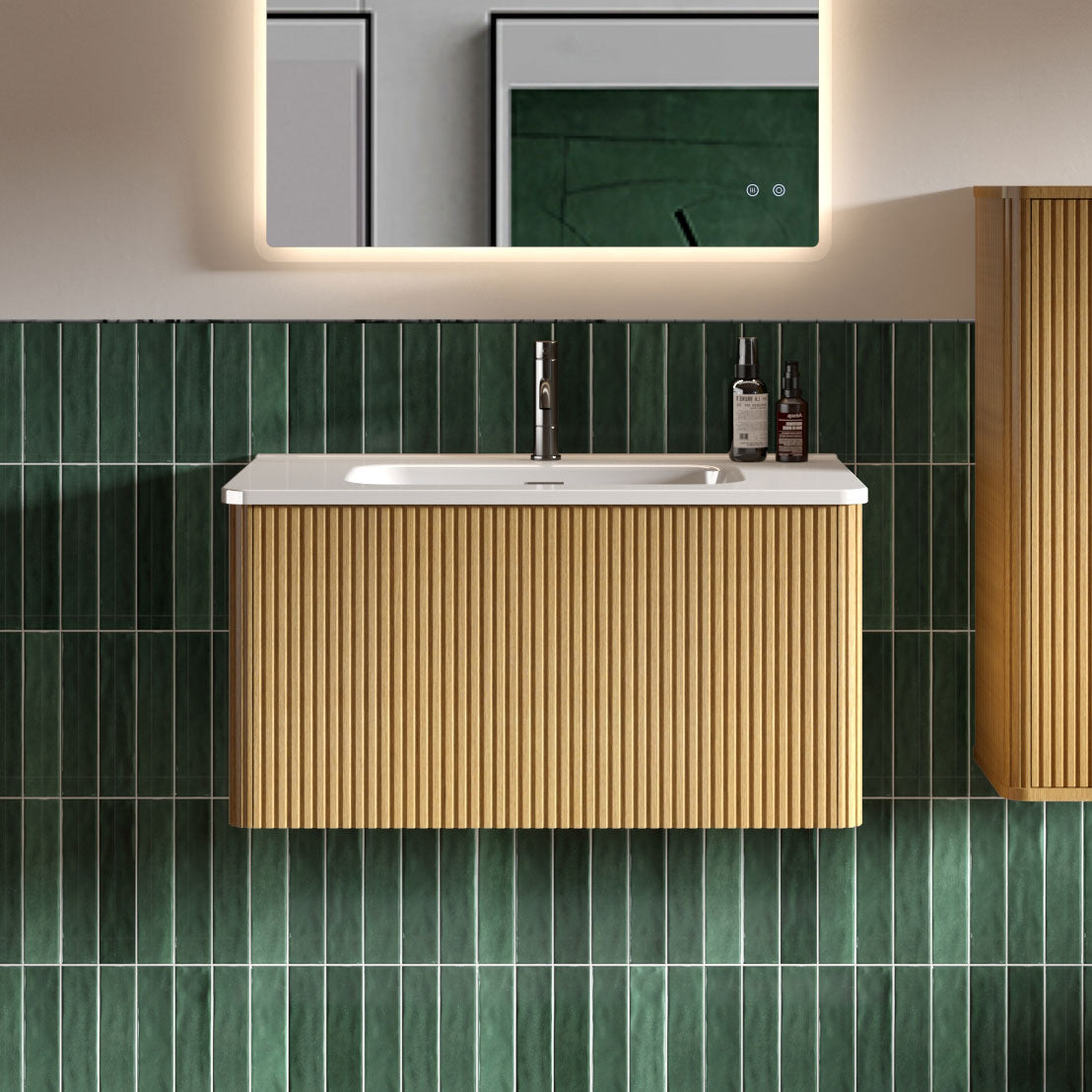 24 in./ 30 in./36 in. W Wall Mounted Bathroom Vanity with Integrated Ceramic Sink and Drawer
