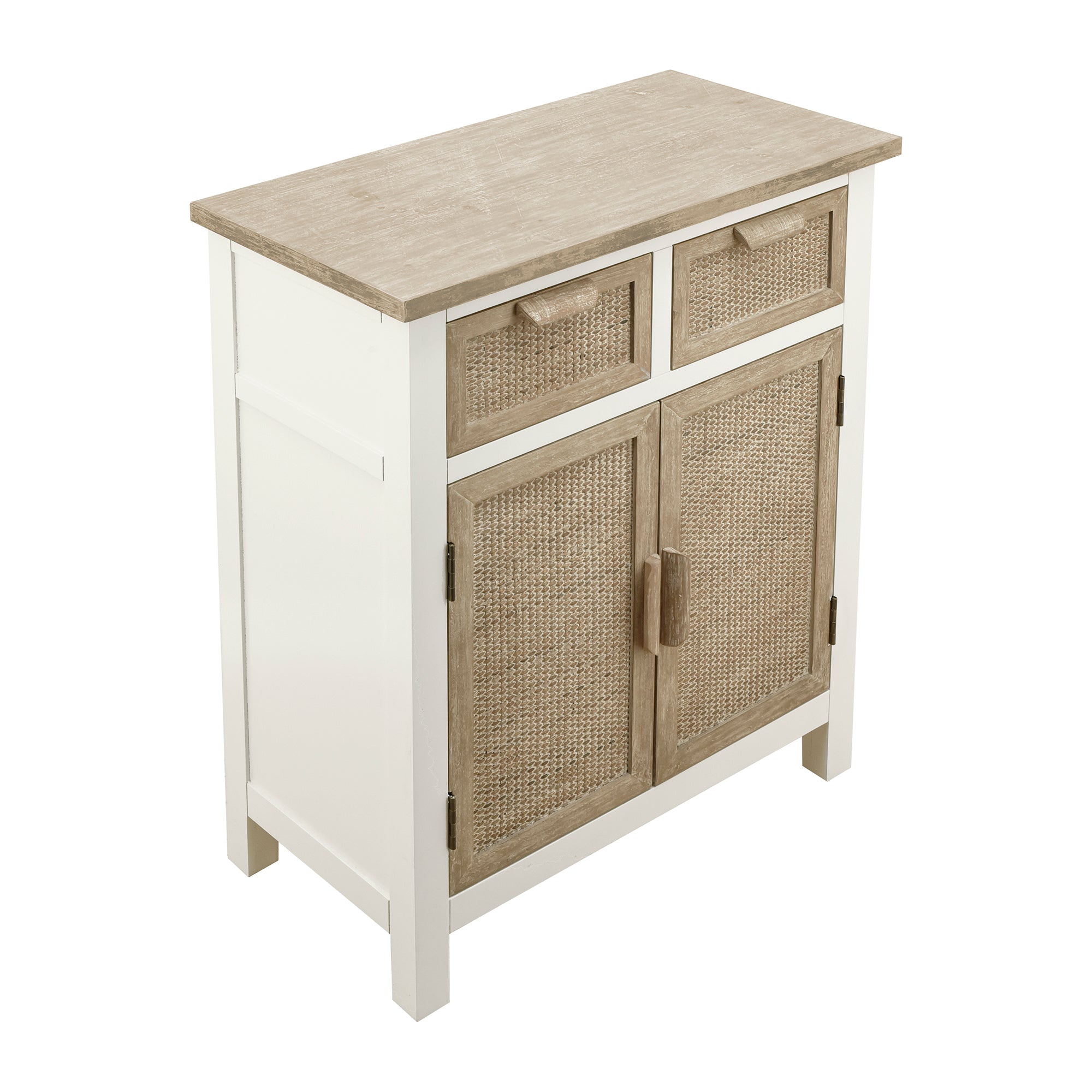 31" Tall MDF 2-Door Accent Cabinet in Antique White
