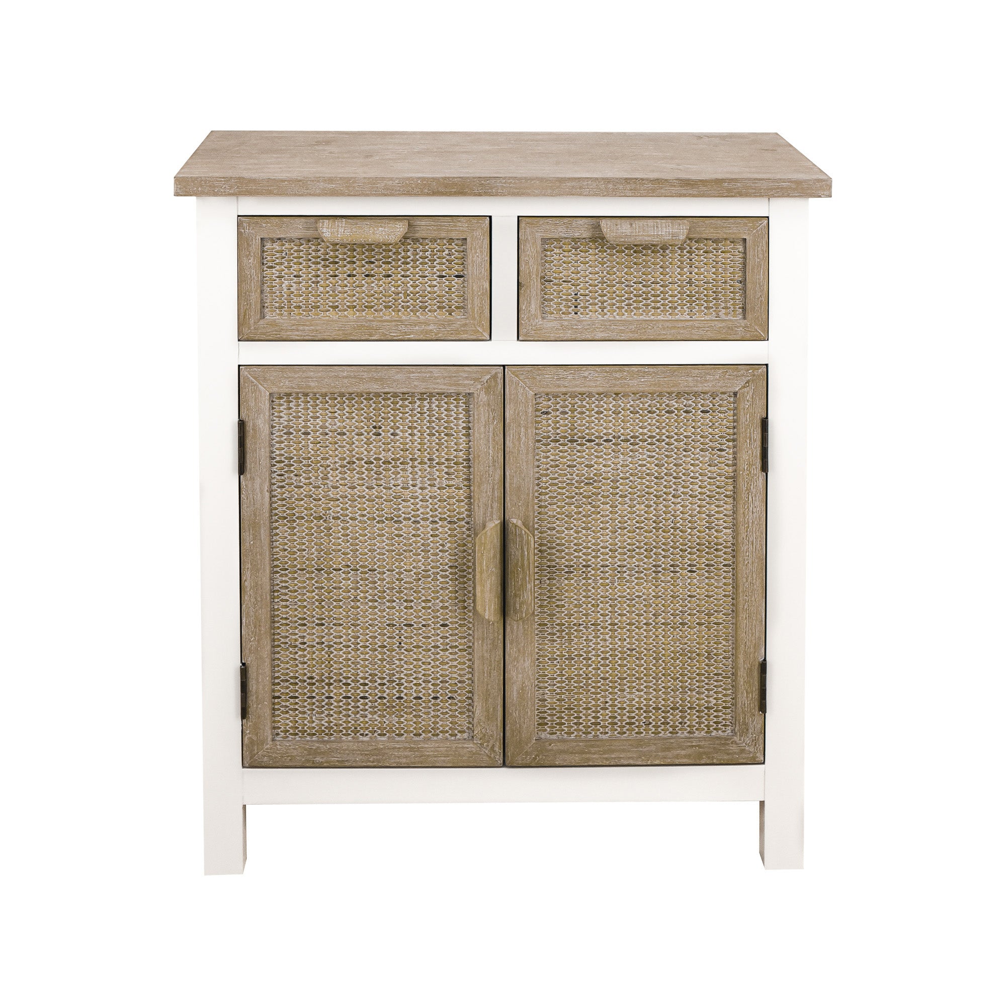 31" Tall MDF 2-Door Accent Cabinet in Antique White
