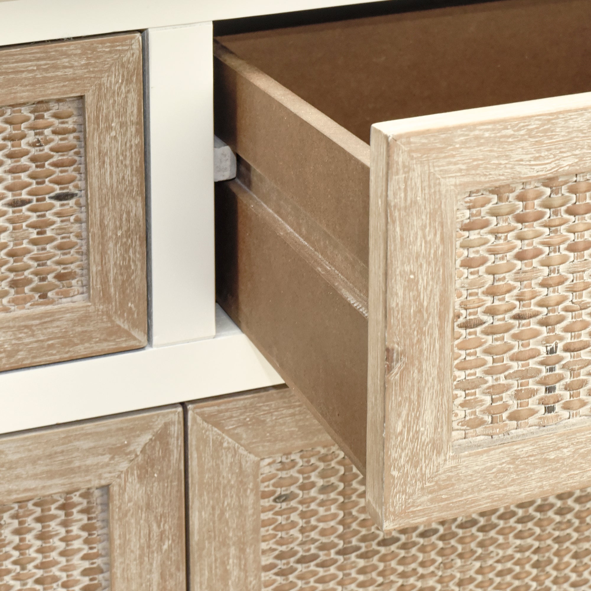31" Tall MDF 2-Door Accent Cabinet in Antique White