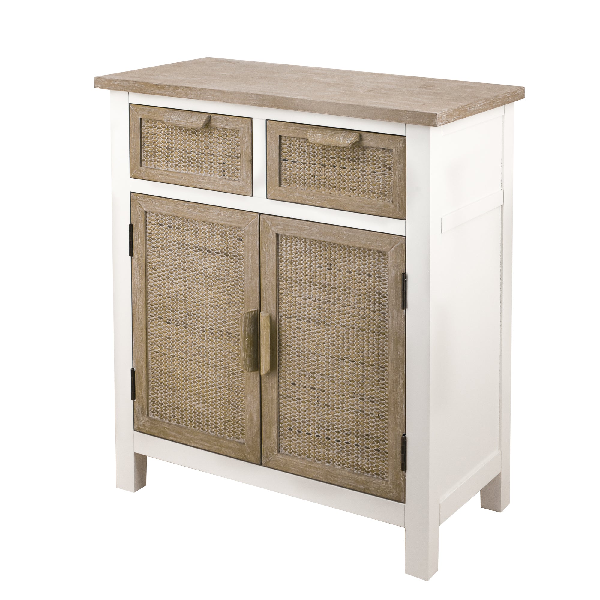 31" Tall MDF 2-Door Accent Cabinet in Antique White