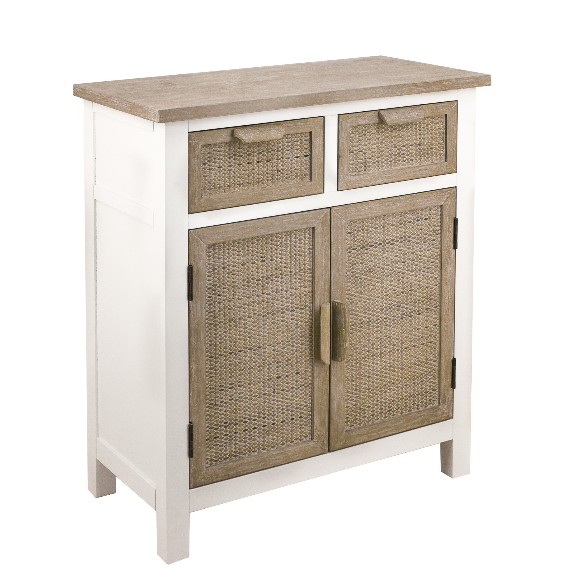 31" Tall MDF 2-Door Accent Cabinet in Antique White