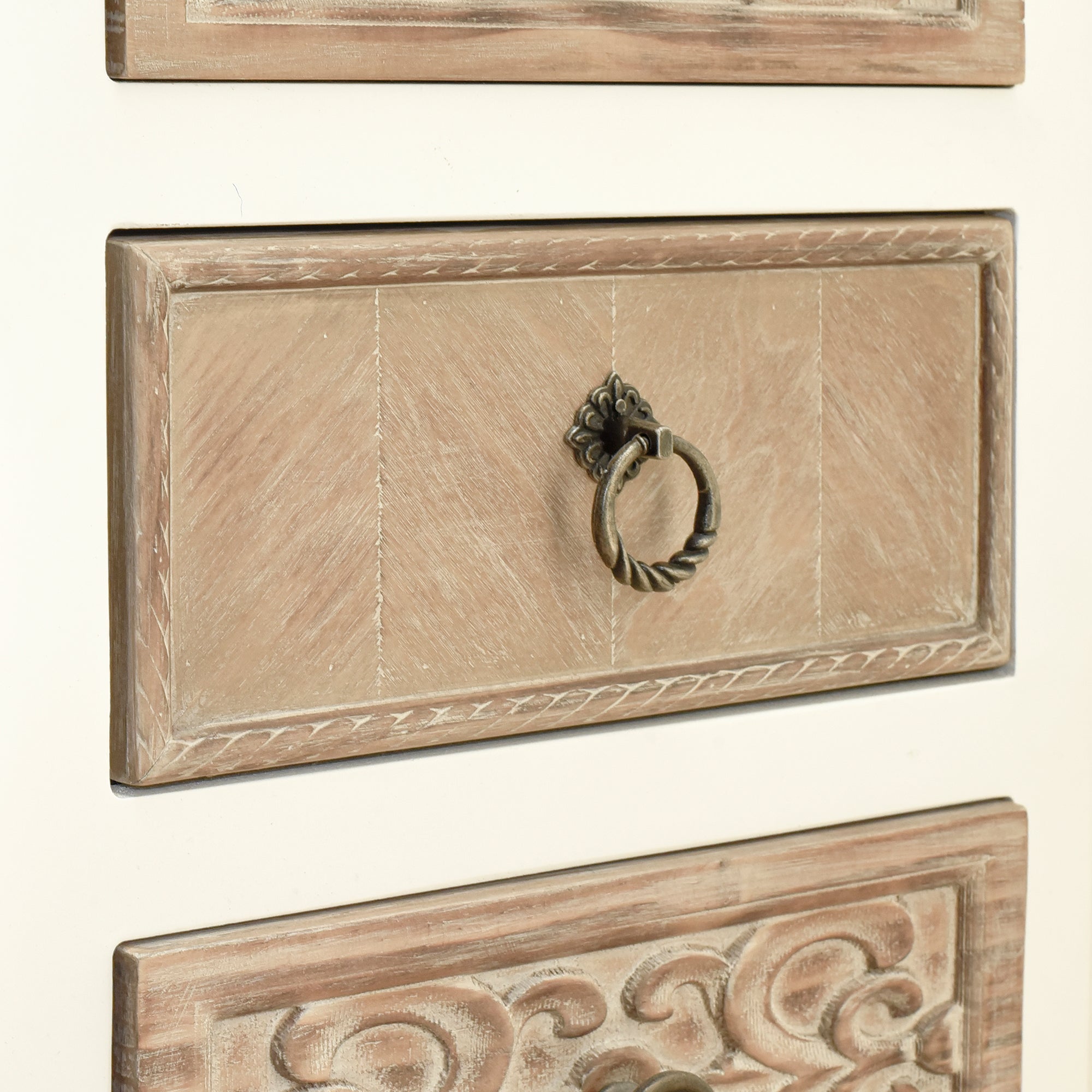30.25" Tall MDF 5-Drawers Accent Cabinet in Brown