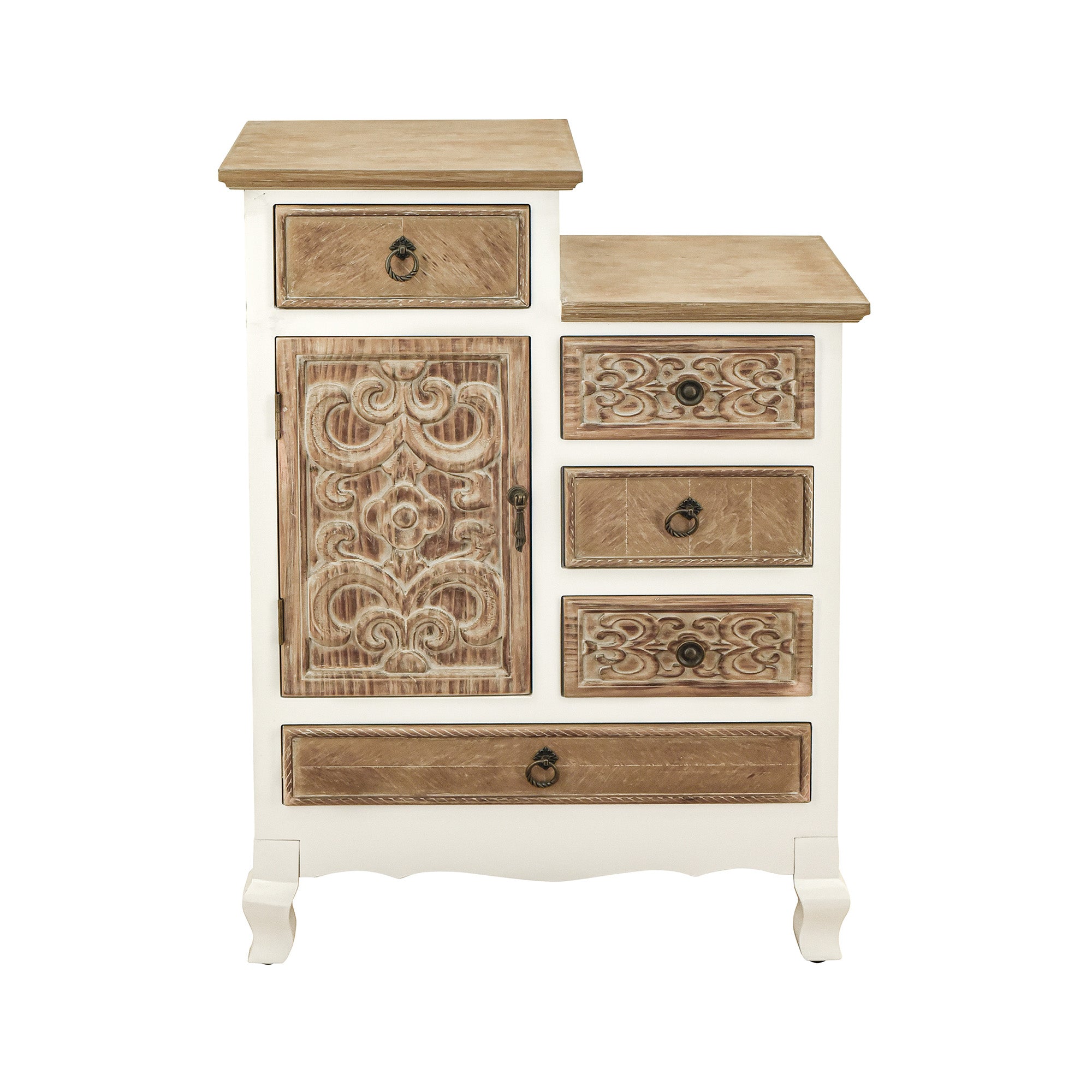 30.25" Tall MDF 5-Drawers Accent Cabinet in Brown