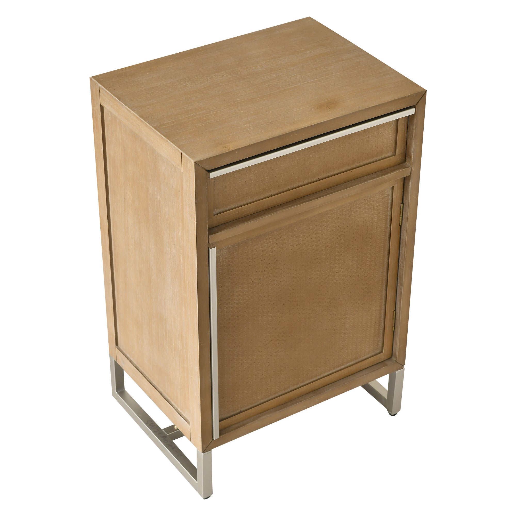 26" Tall Wood 1-Door Accent Cabinet in Antique brown