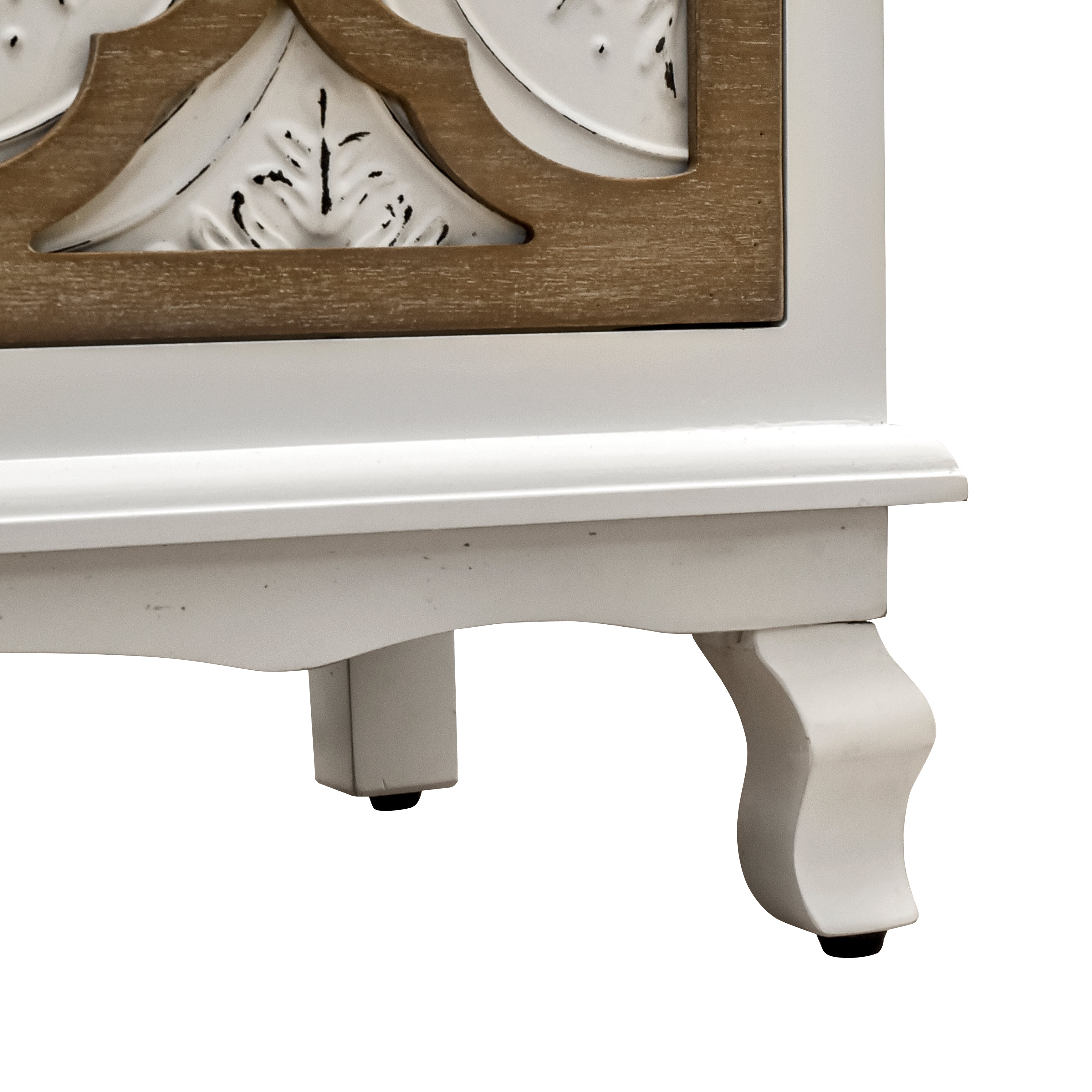 32" Tall Wood 4-Drawers Accent Cabinet in White Washed