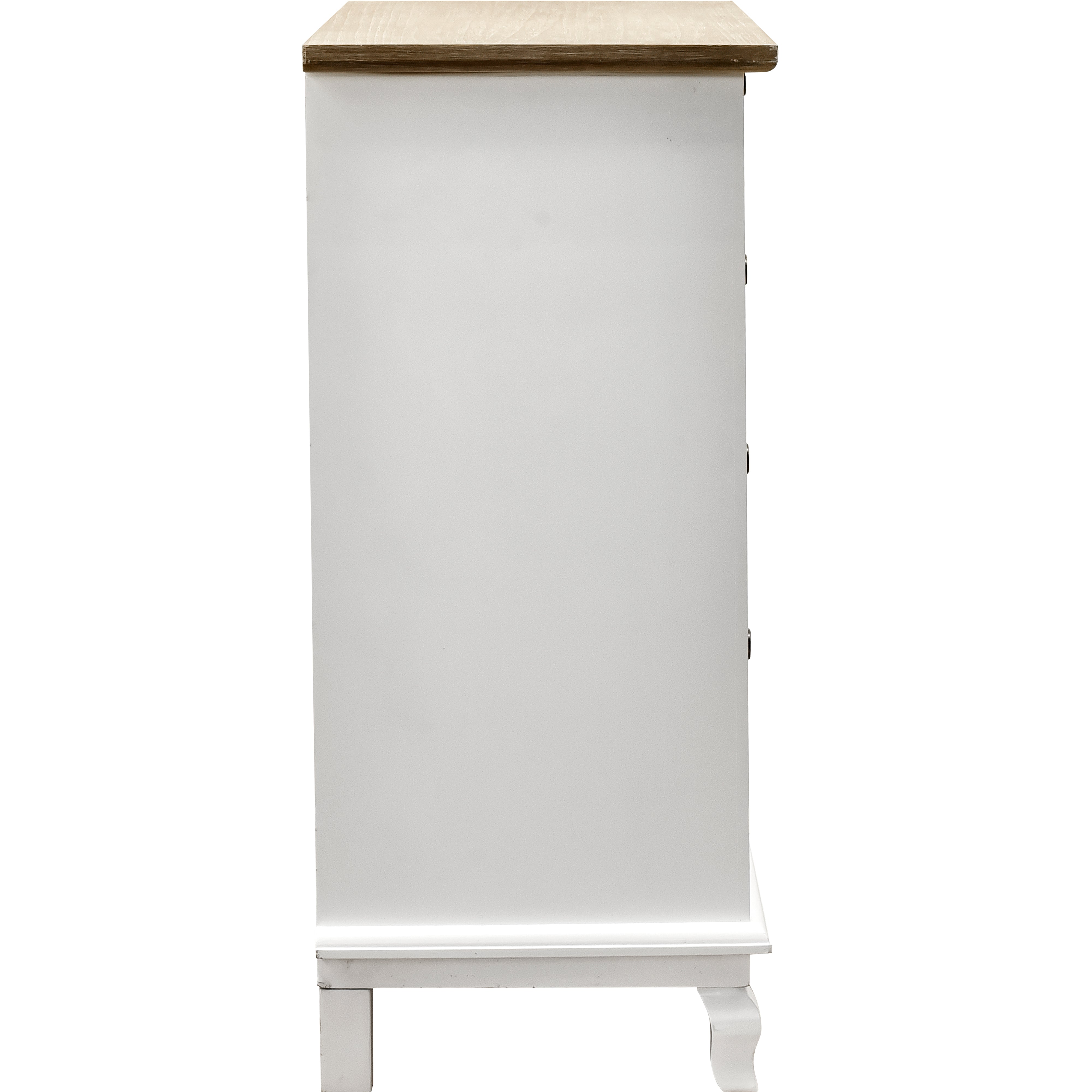 32" Tall Wood 4-Drawers Accent Cabinet in White Washed