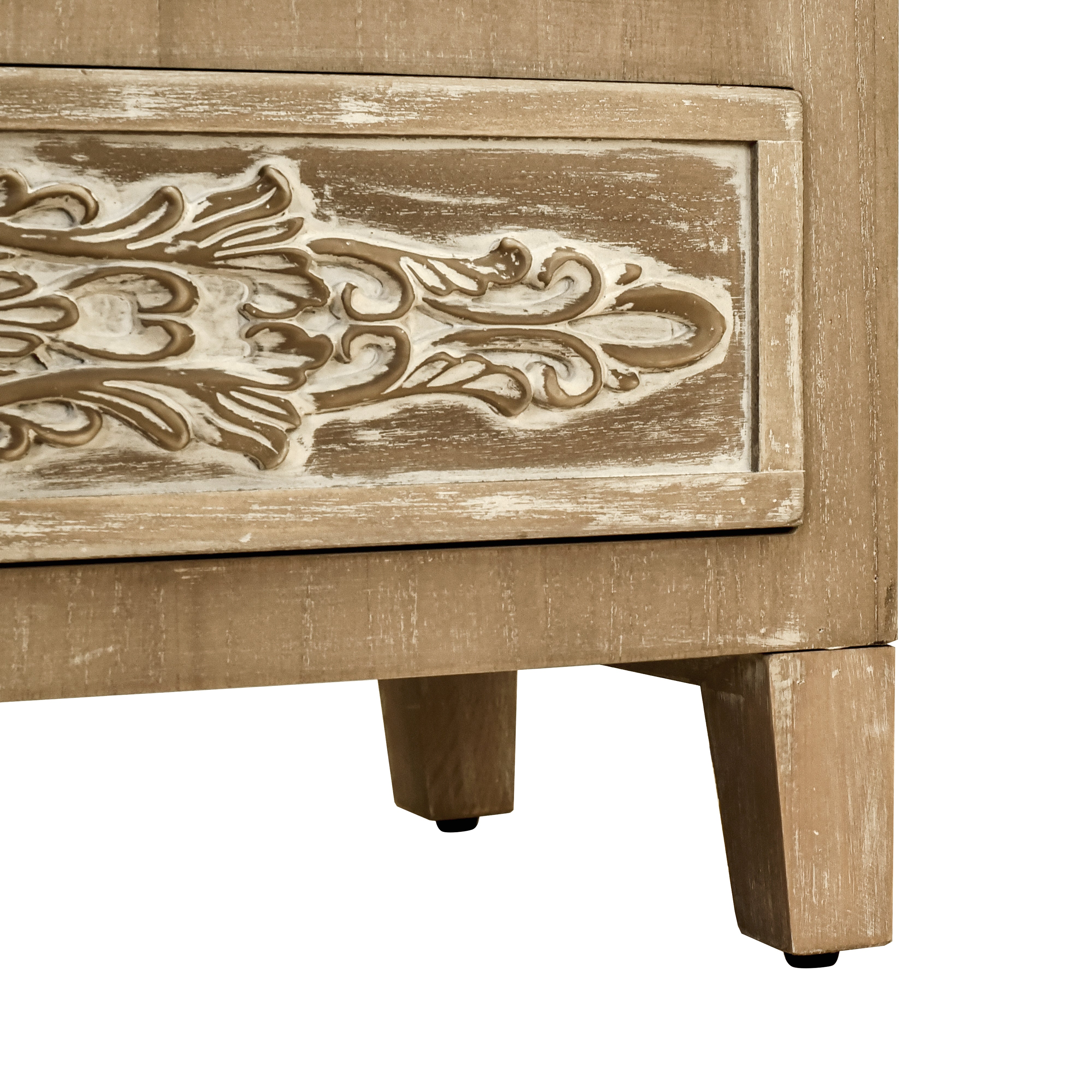 30.5" Tall Wood 5-Drawers Accent Cabinet in Antique Brown