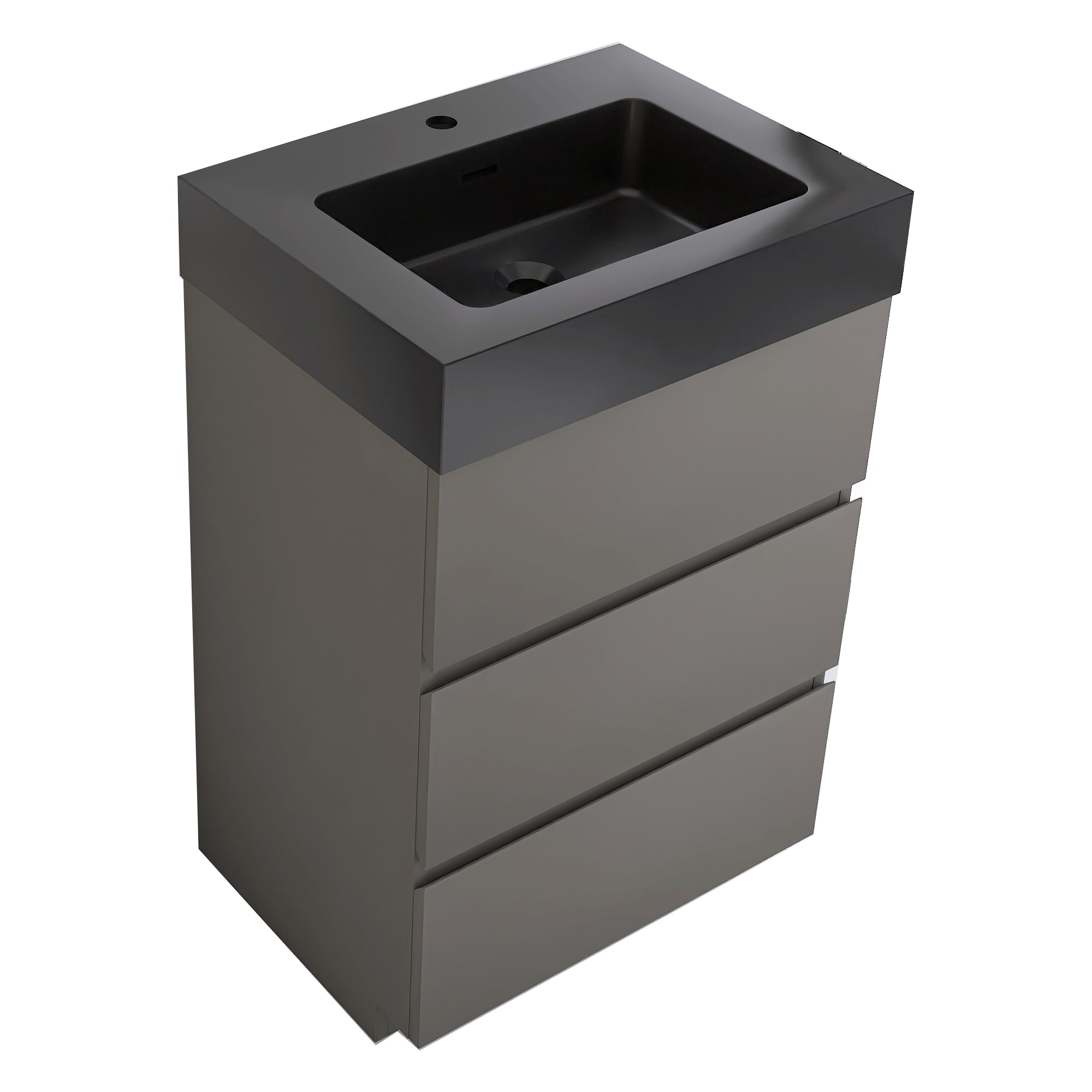 24"/30"/36" Freestanding Bathroom Vanity Set with Black Integrated Quartz Sand Sink