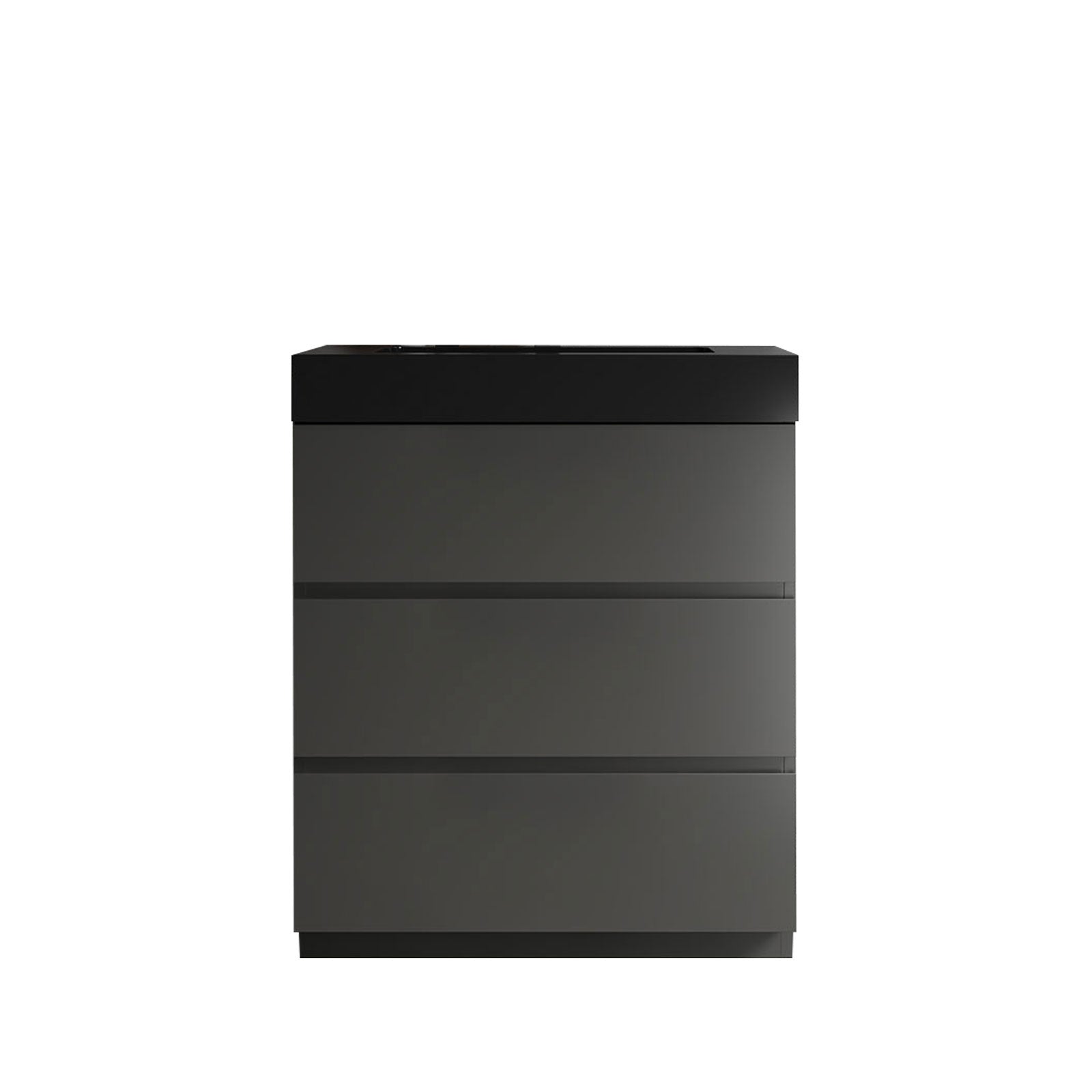 24"/30"/36" Freestanding Bathroom Vanity Set with Black Integrated Quartz Sand Sink
