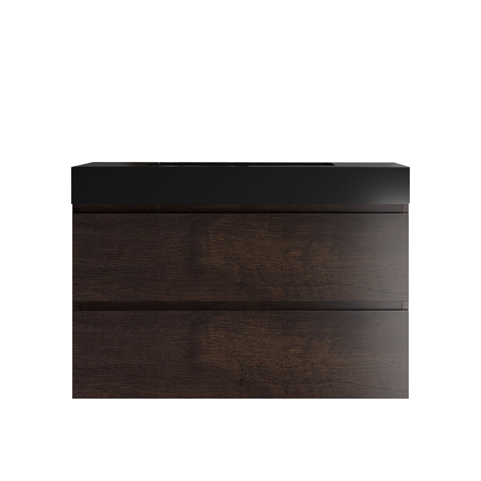 24"/30"/36" Wood Wall-Mounted Bathroom Vanity Set with Black Integrated Quartz Sand Sink