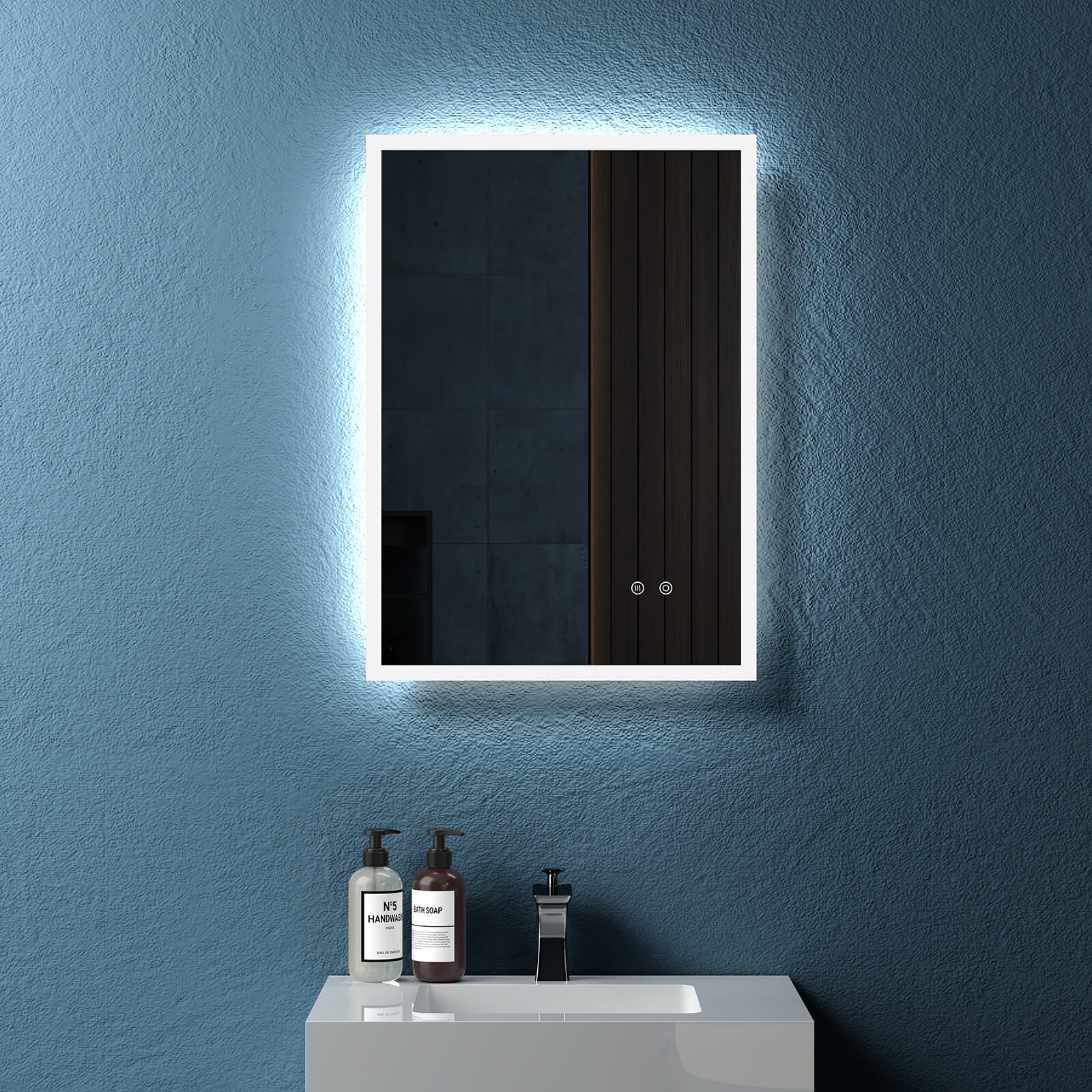 Rectangular Frameless Dimmable Wall Mounted LED Bathroom Vanity Mirror