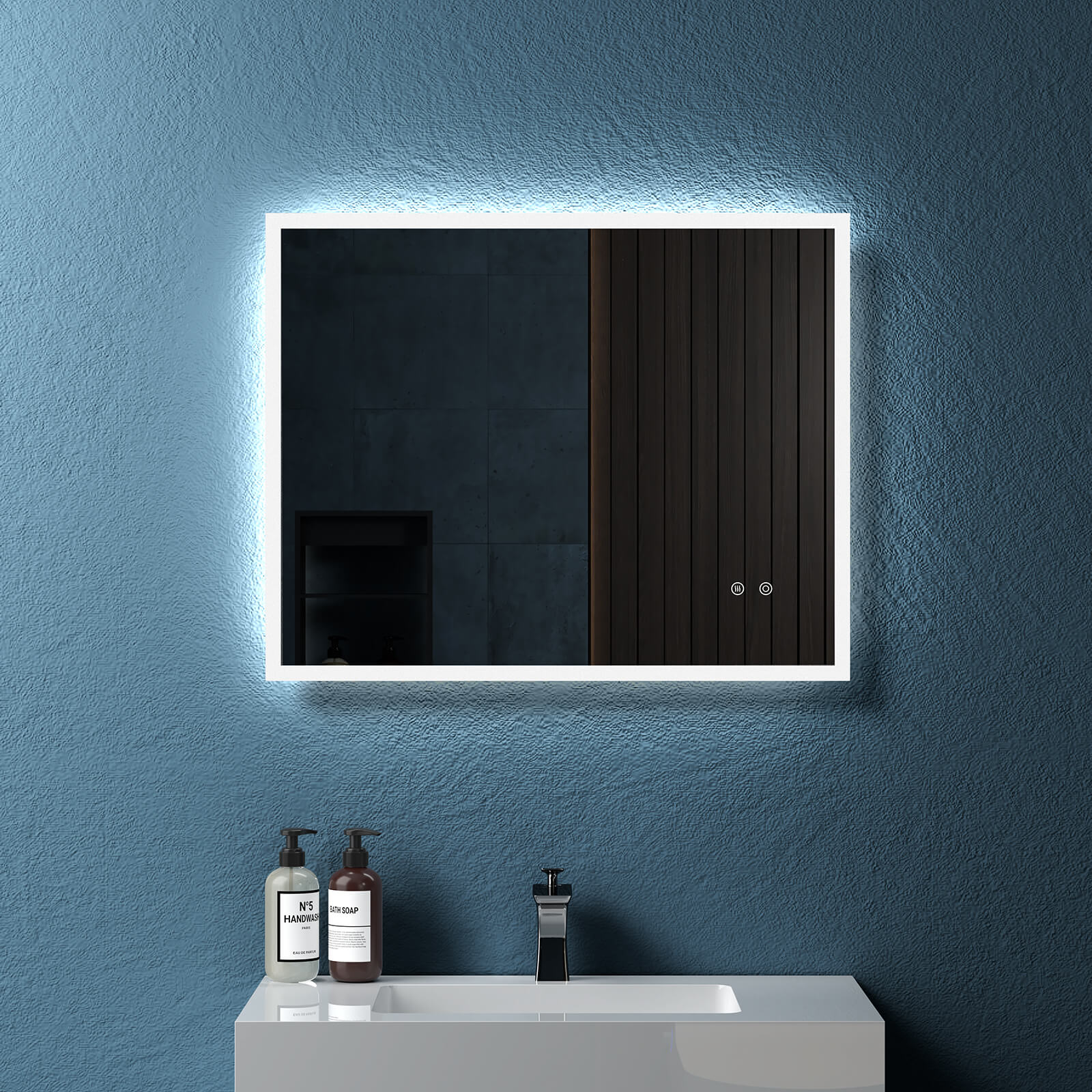 Rectangular Frameless Dimmable Wall Mounted LED Bathroom Vanity Mirror