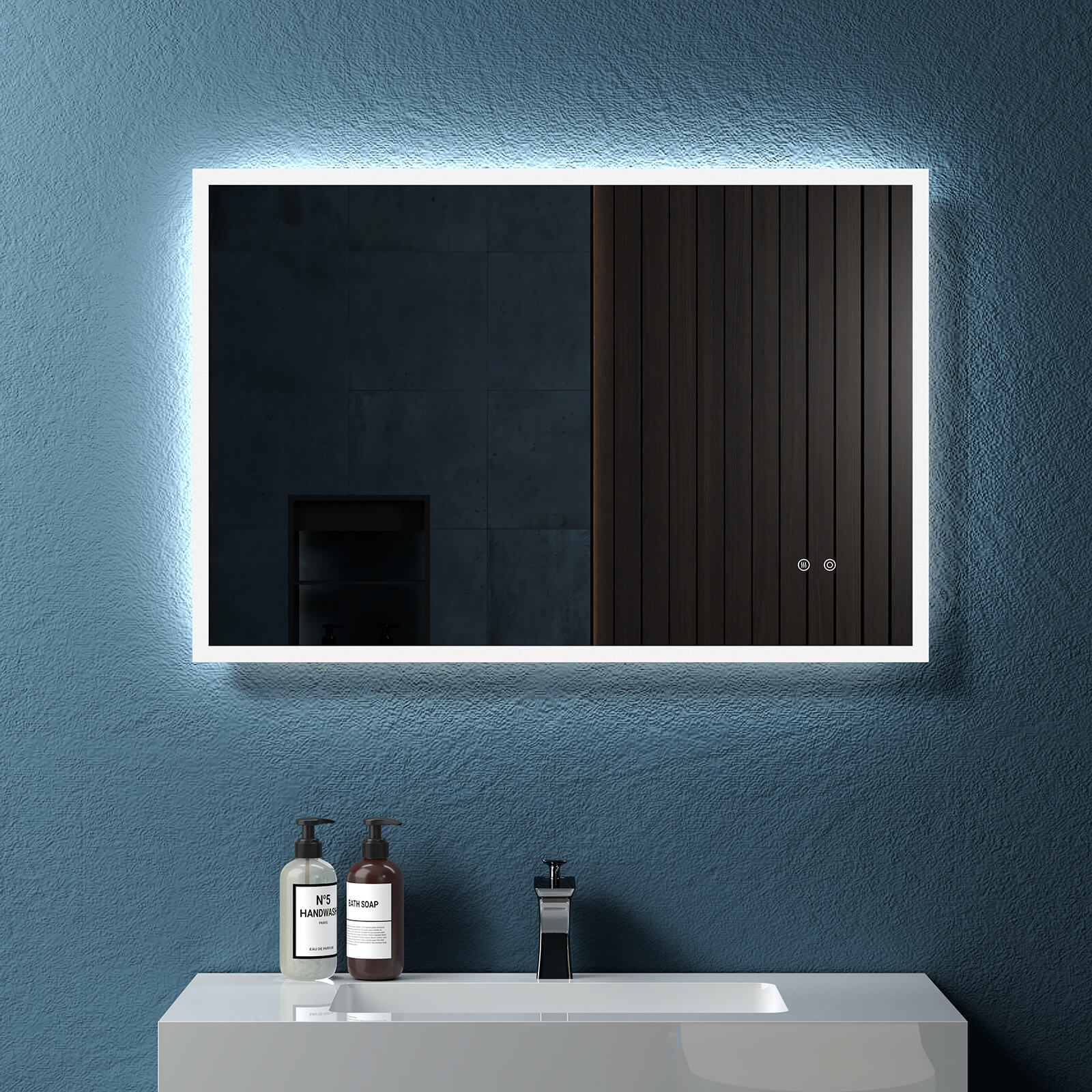 Rectangular Frameless Dimmable Wall Mounted LED Bathroom Vanity Mirror