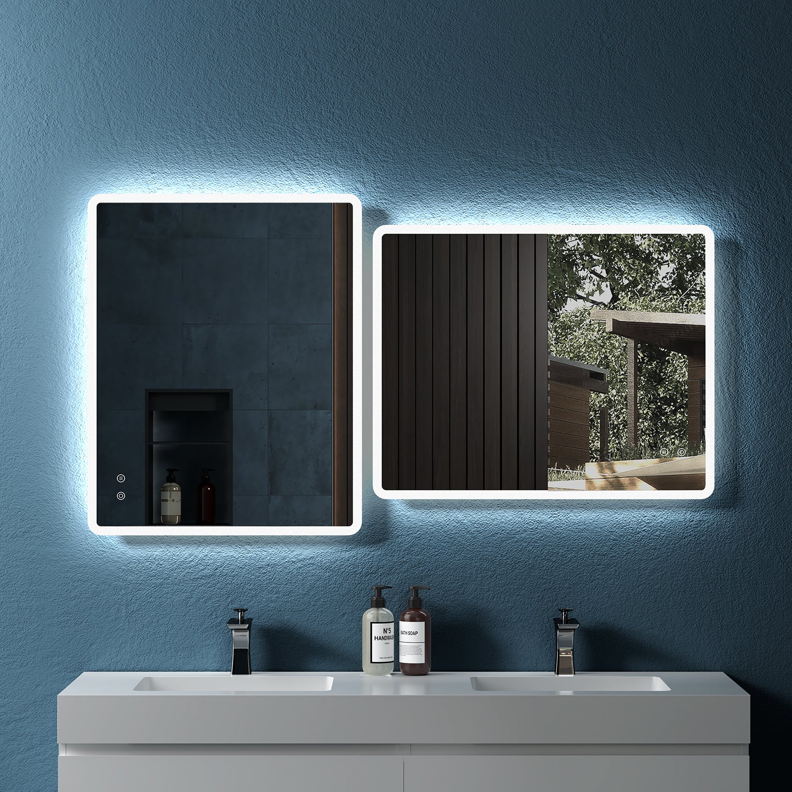 Rectangular Frameless Dimmable Wall Mounted LED Bathroom Vanity Mirror